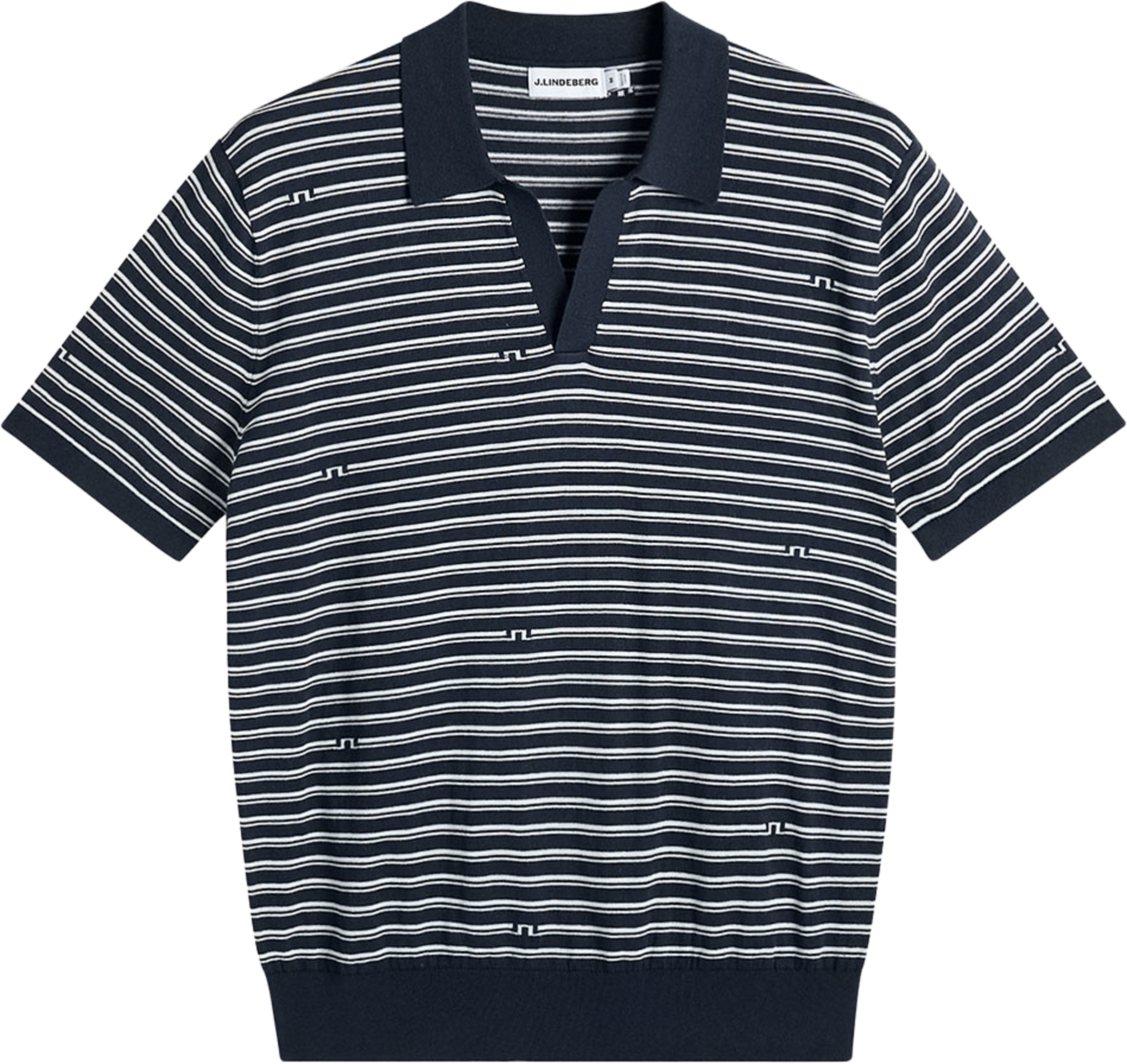 Ben Structure Stripe Polo, från J.Lindeberg, i färgen Bridge Stripe Navy. Klicka för att öppna bilden i stort format