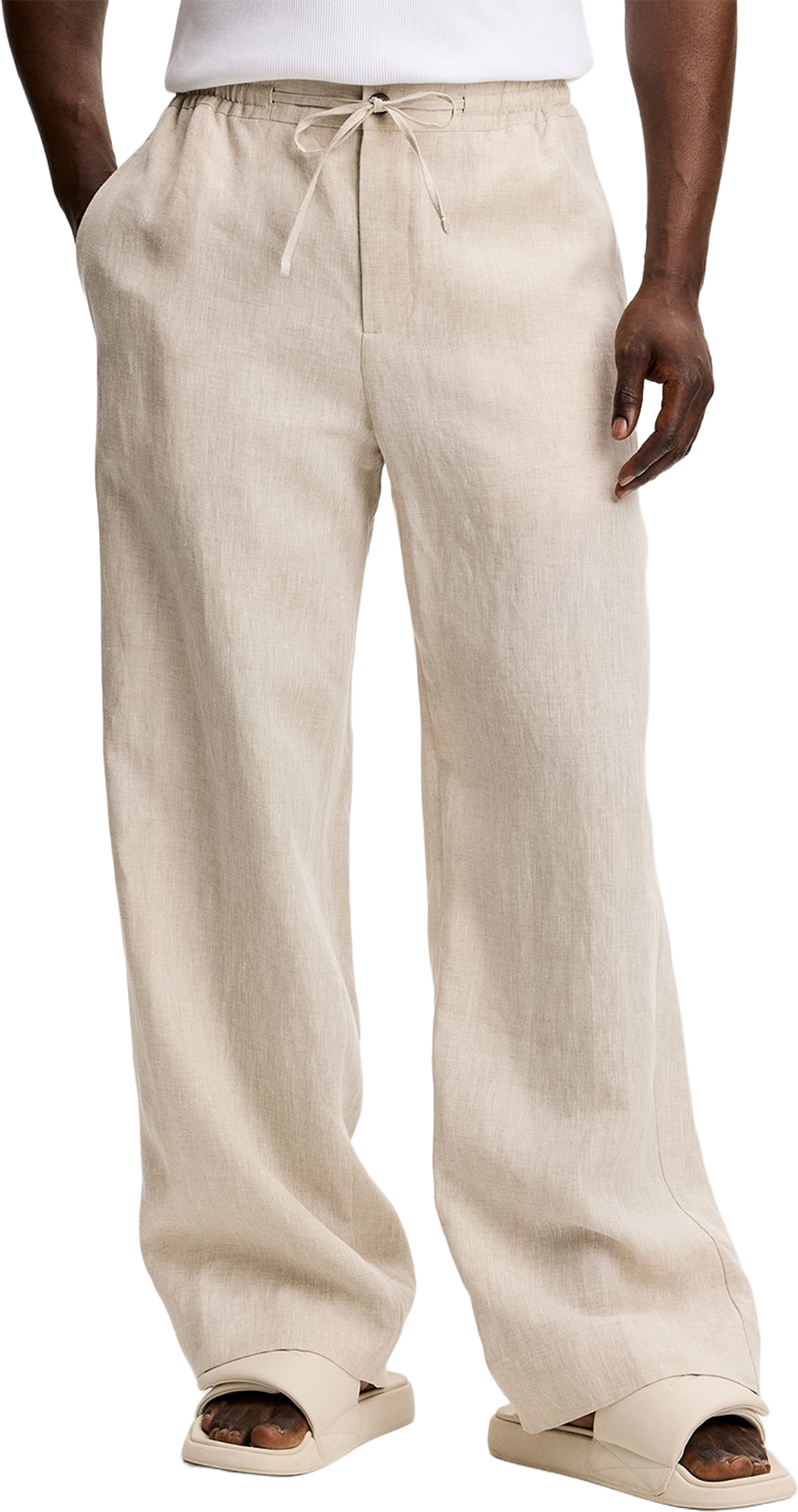 Noah Drape Linen Pants, från J.Lindeberg, i färgen Moonbeam. Klicka för att öppna bilden i stort format