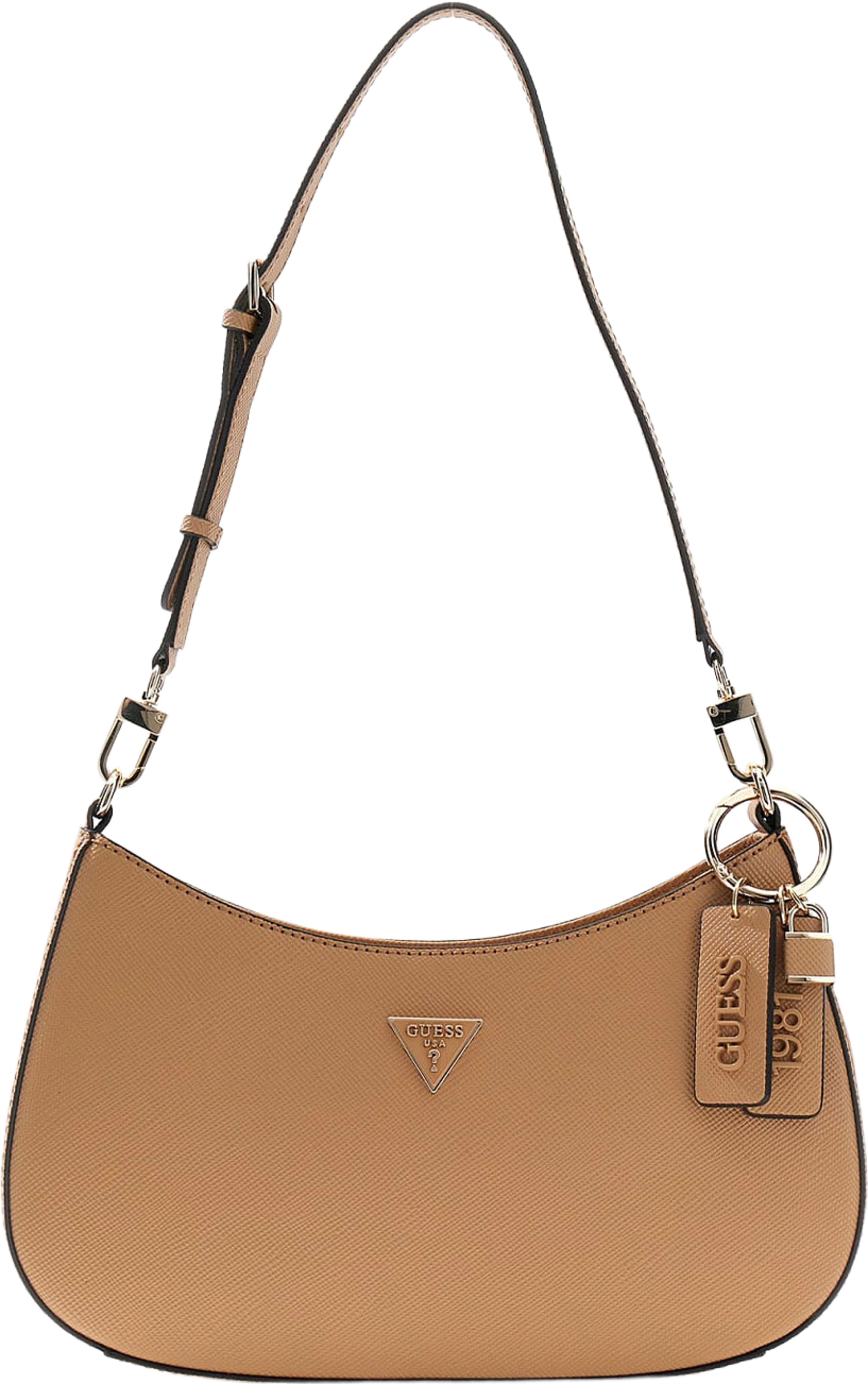 Noelle II Top Zip Shoulder Bag, från Guess, i färgen Beige. Klicka för att öppna bilden i stort format