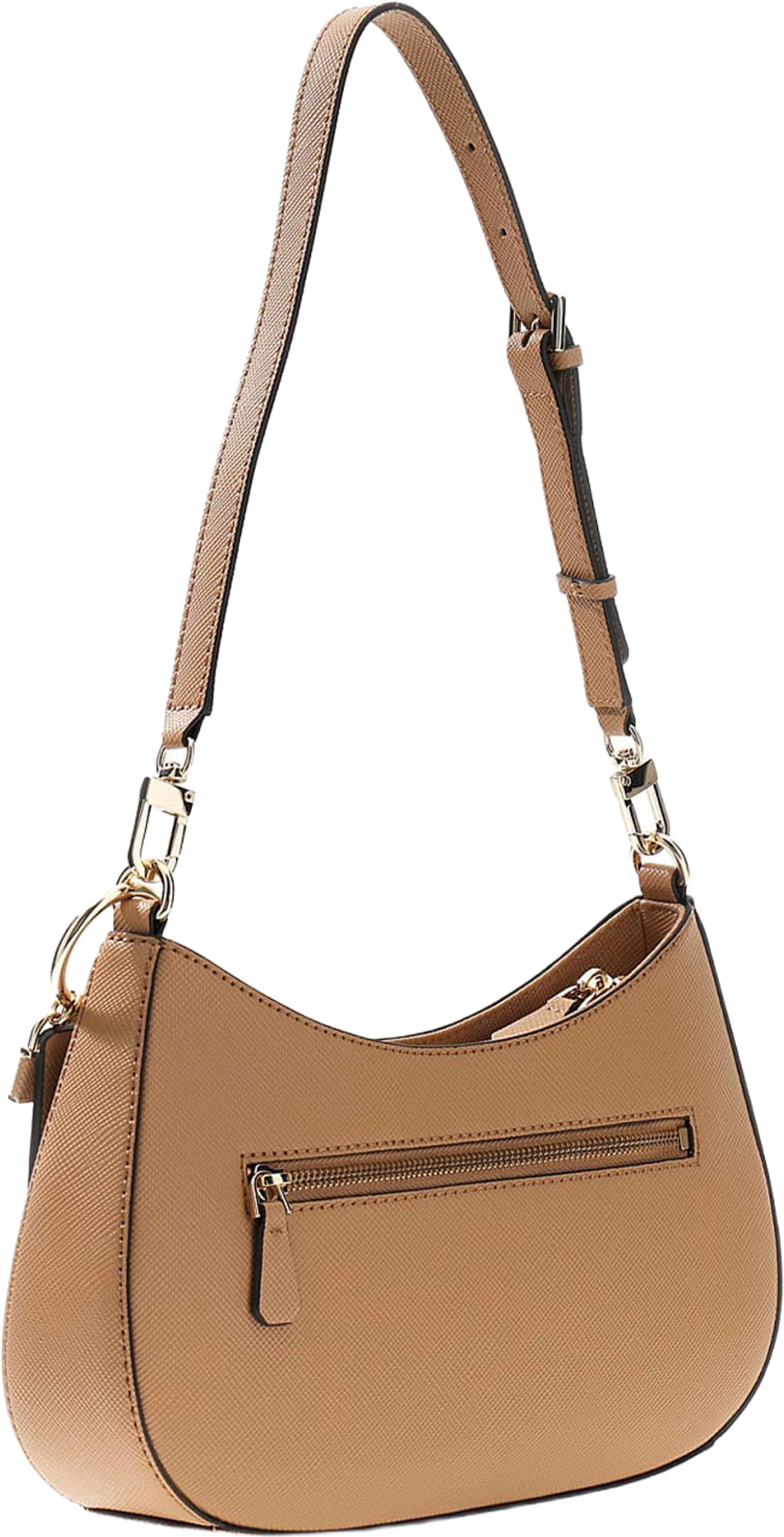 Noelle II Top Zip Shoulder Bag, från Guess, i färgen Beige. Klicka för att öppna bilden i stort format
