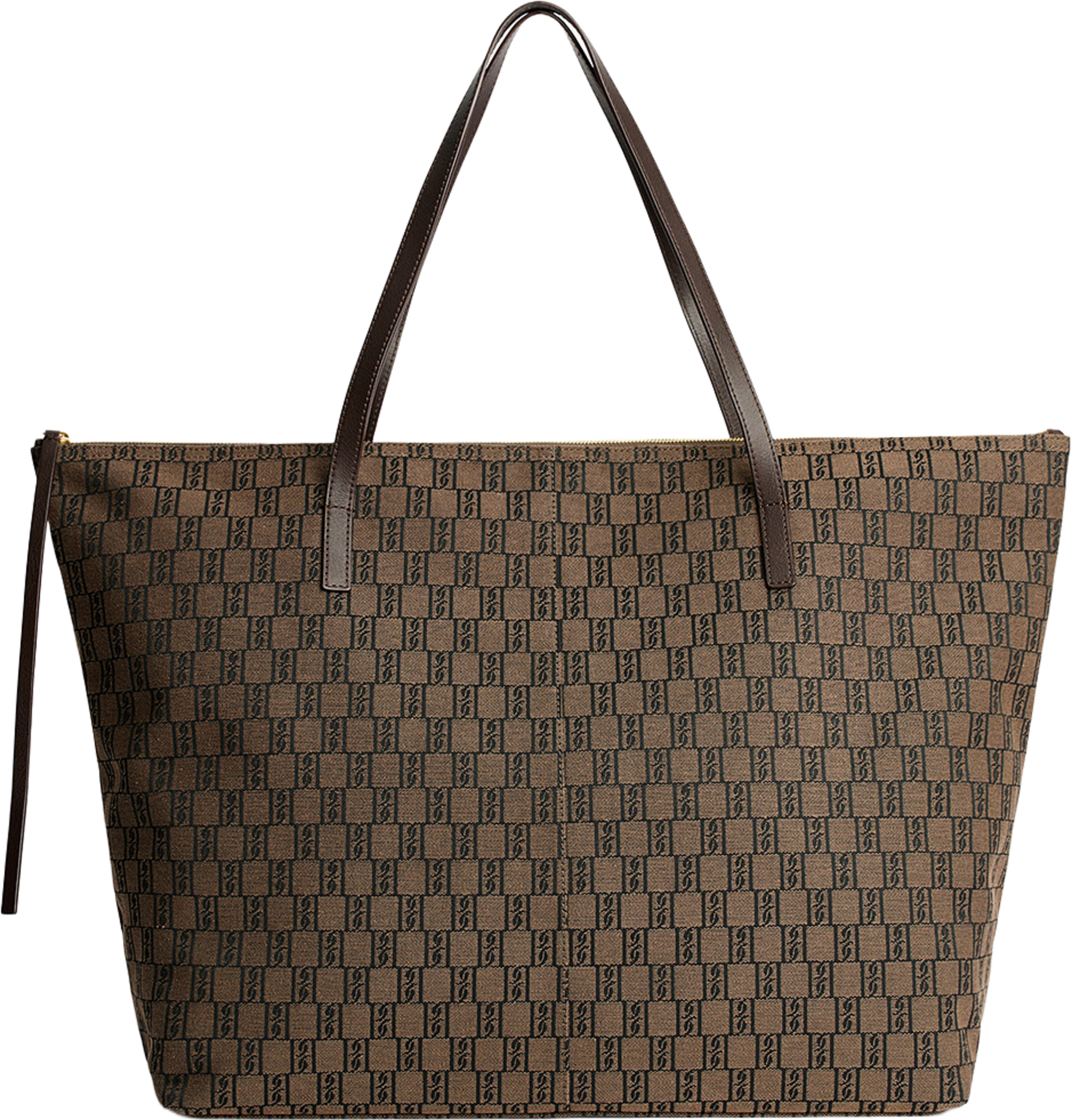 Carvon Toteväska med print, från By Malene Birger, i färgen Bison. Klicka för att öppna bilden i stort format
