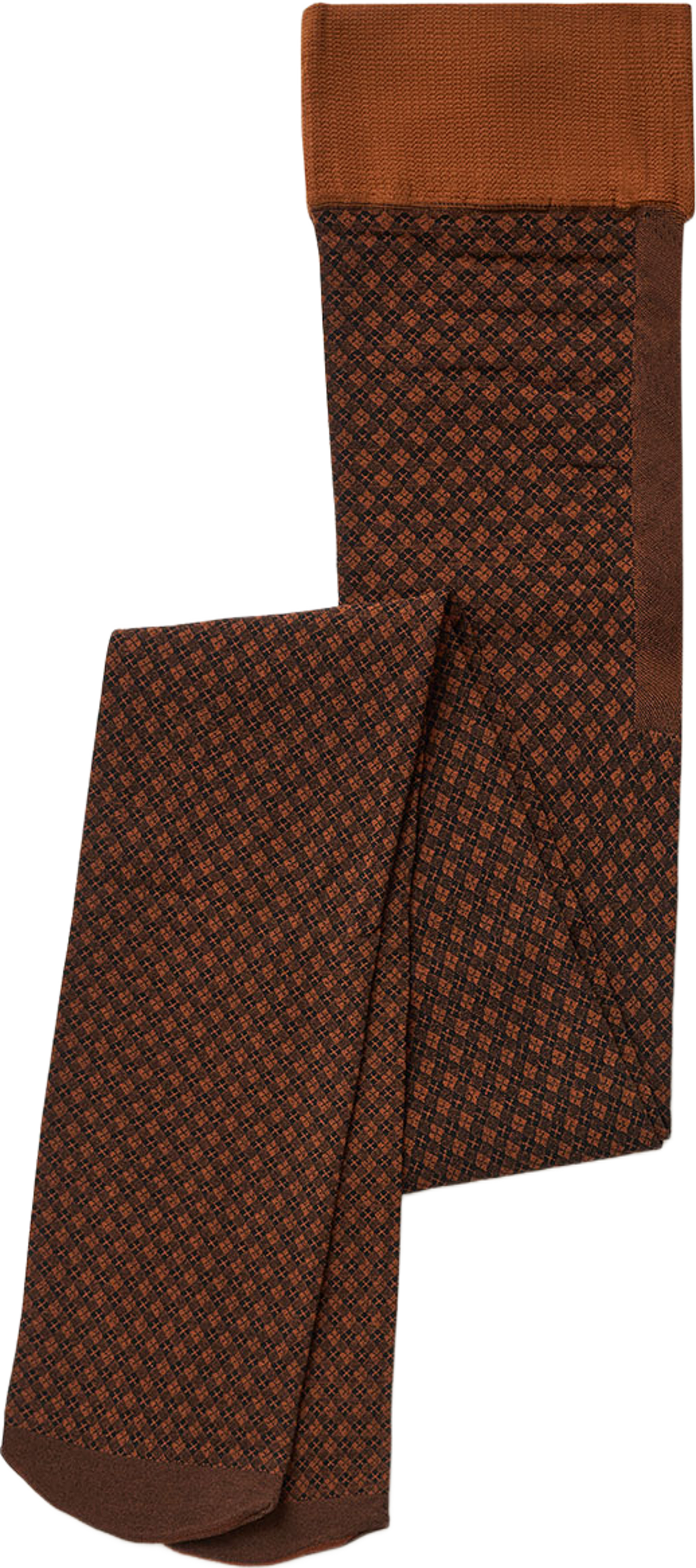 Clara Retro Patterned Tights, från Swedish Stockings, i färgen Bourbon. Klicka för att öppna bilden i stort format