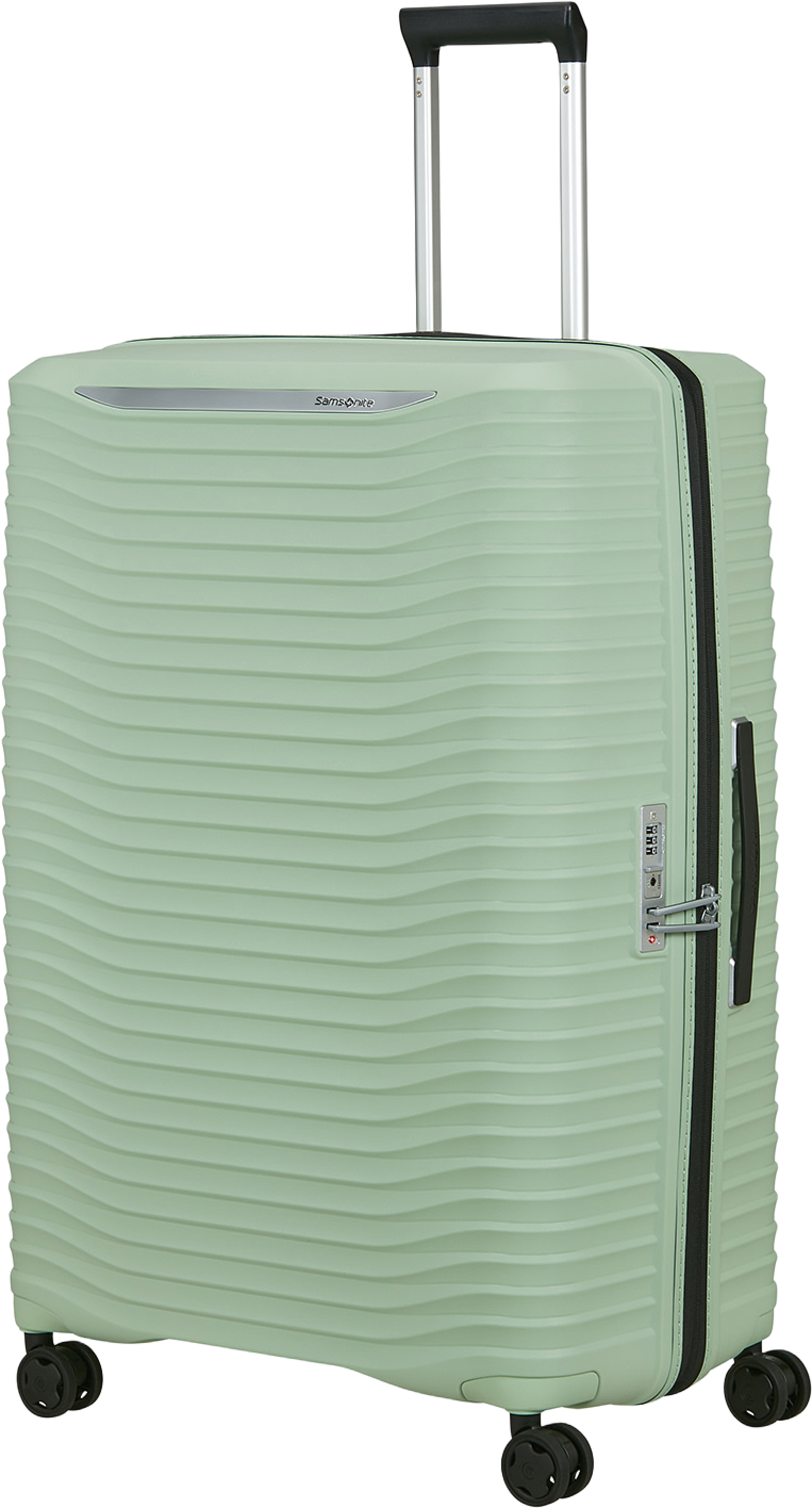 Upscape resväska 81 cm exp, från Samsonite, i färgen Soft Sage. Klicka för att öppna bilden i stort format