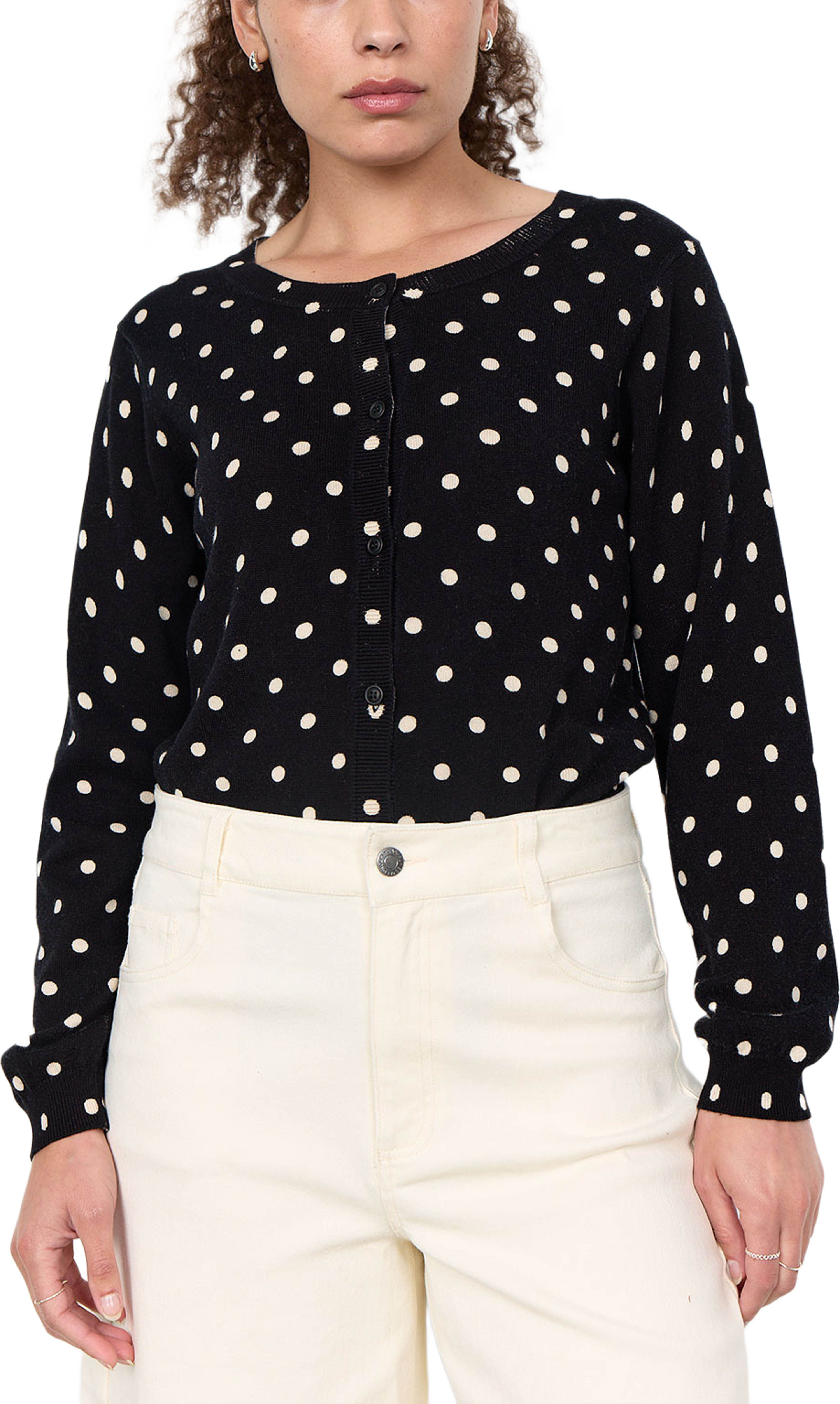 Gea 2 Cardigan, från Soyaconcept, i färgen Black Combi. Klicka för att öppna bilden i stort format