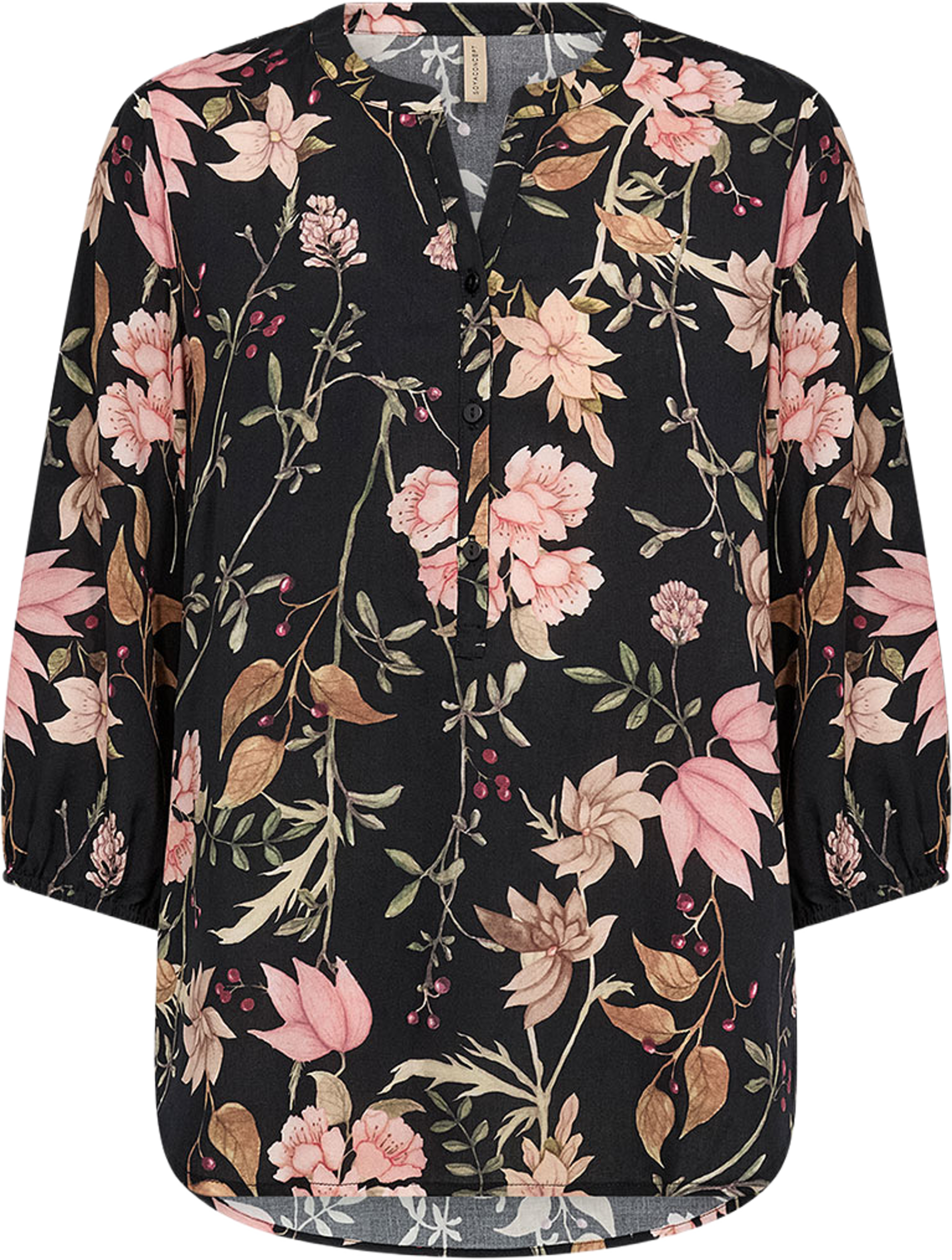 Grace 2 Blouse, från Soyaconcept, i färgen Black Combi. Klicka för att öppna bilden i stort format
