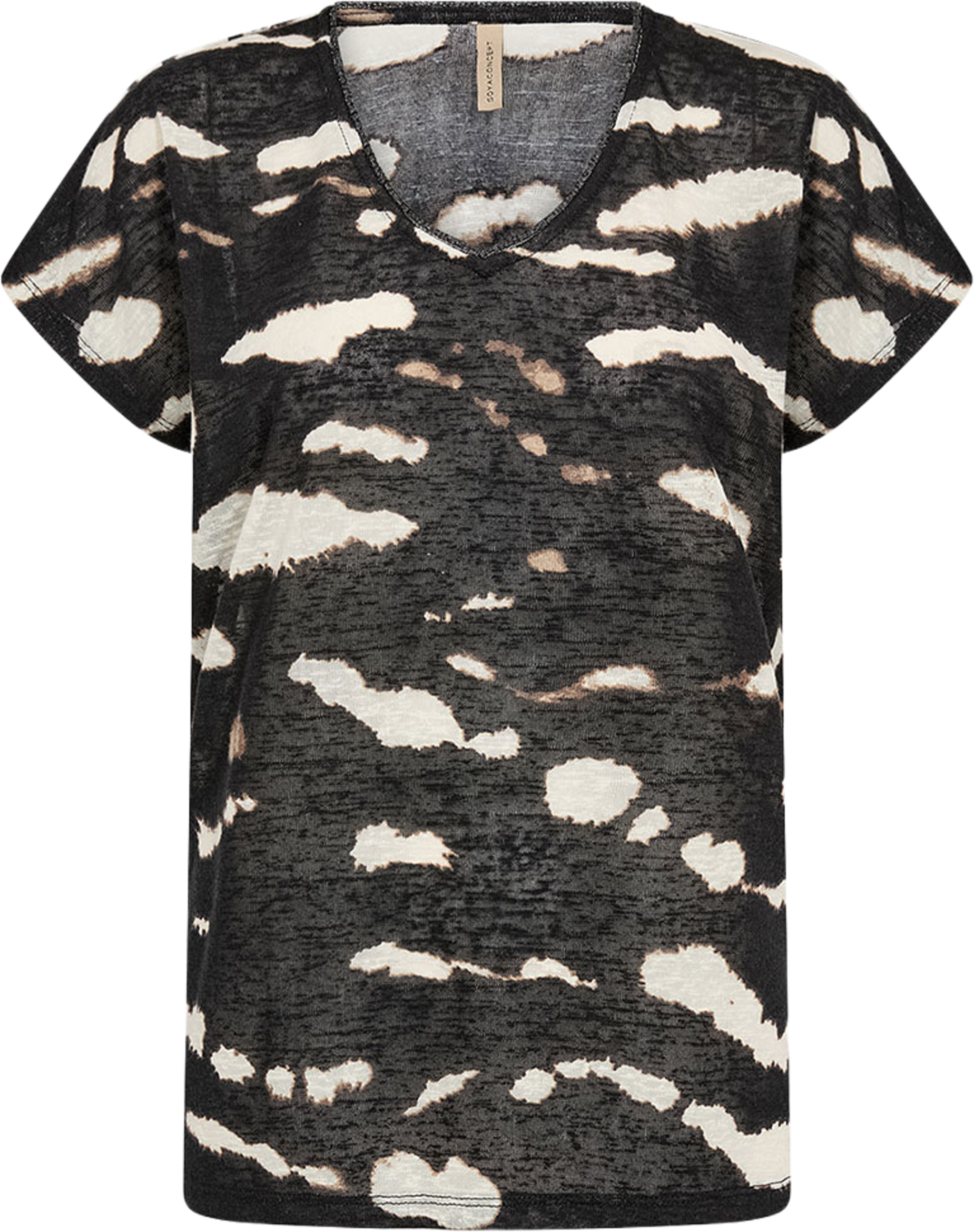 Aretha 47 T-Shirt, från Soyaconcept, i färgen Black Combi. Klicka för att öppna bilden i stort format
