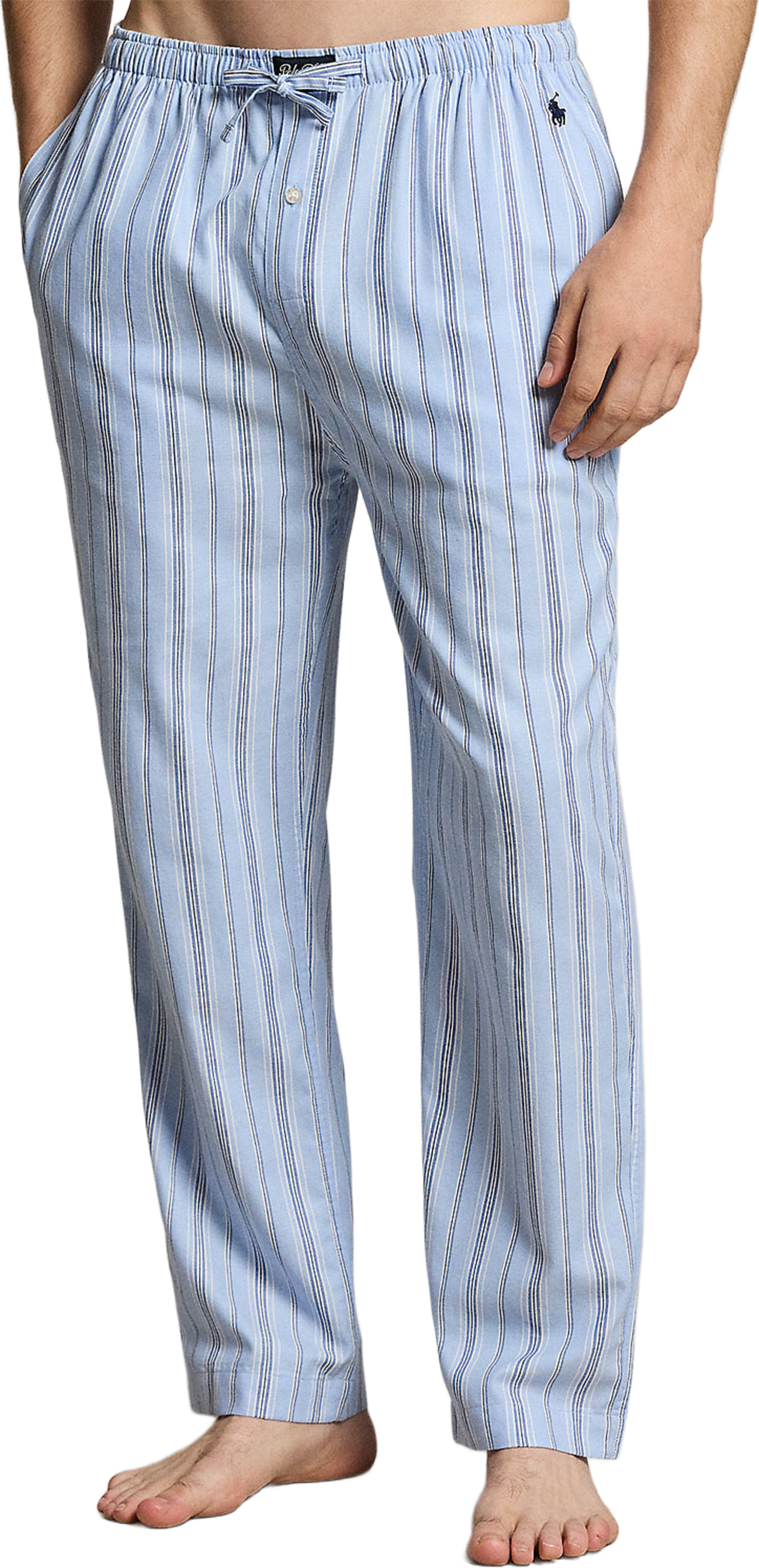 Polo Bear Striped Cotton Pajama Pant, från Polo Ralph Lauren, i färgen Blue White Multi Stripe. Klicka för att öppna bilden i stort format
