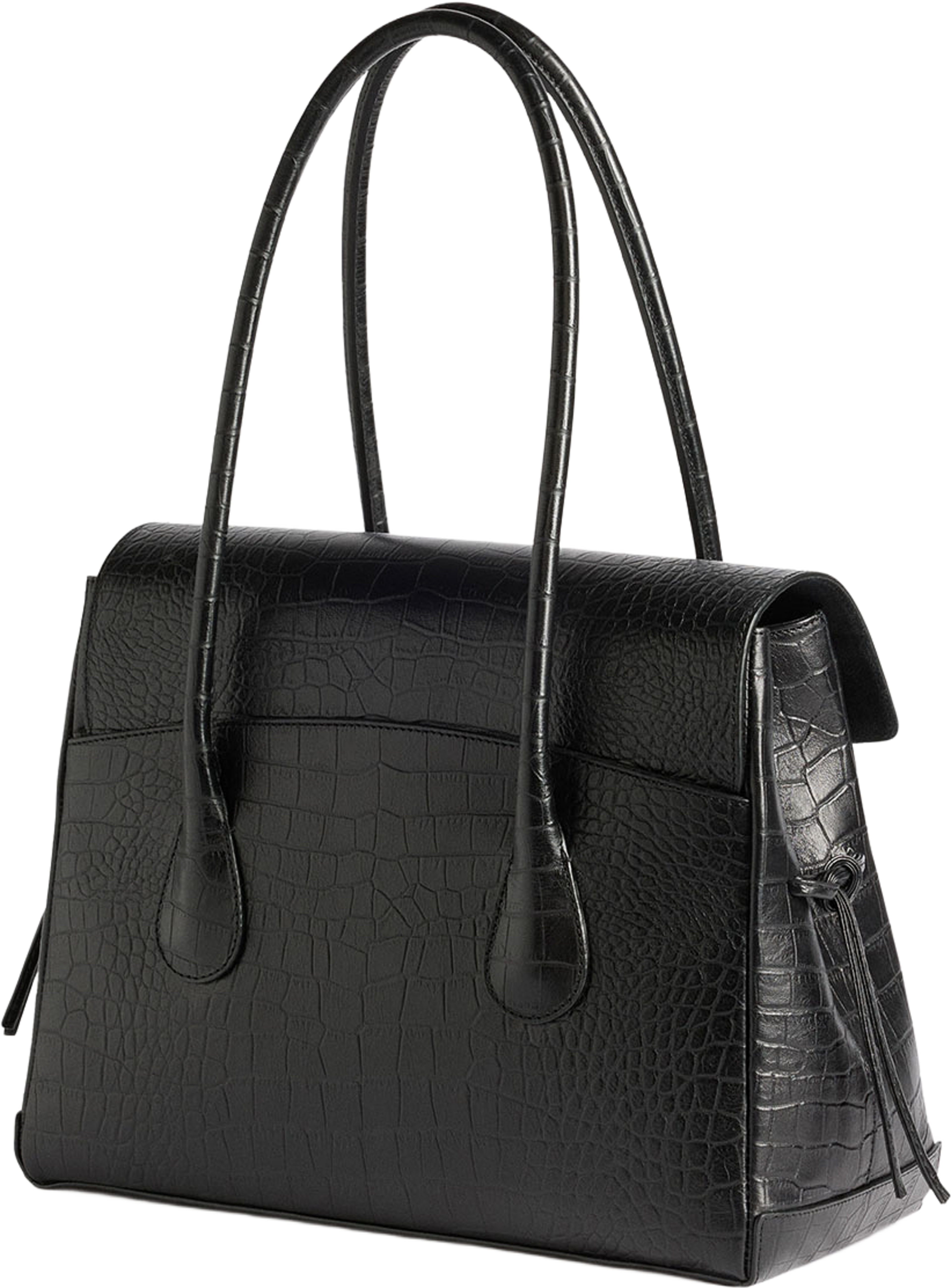 Lydia Tote Bag Croco, från Flattered, i färgen Black. Klicka för att öppna bilden i stort format