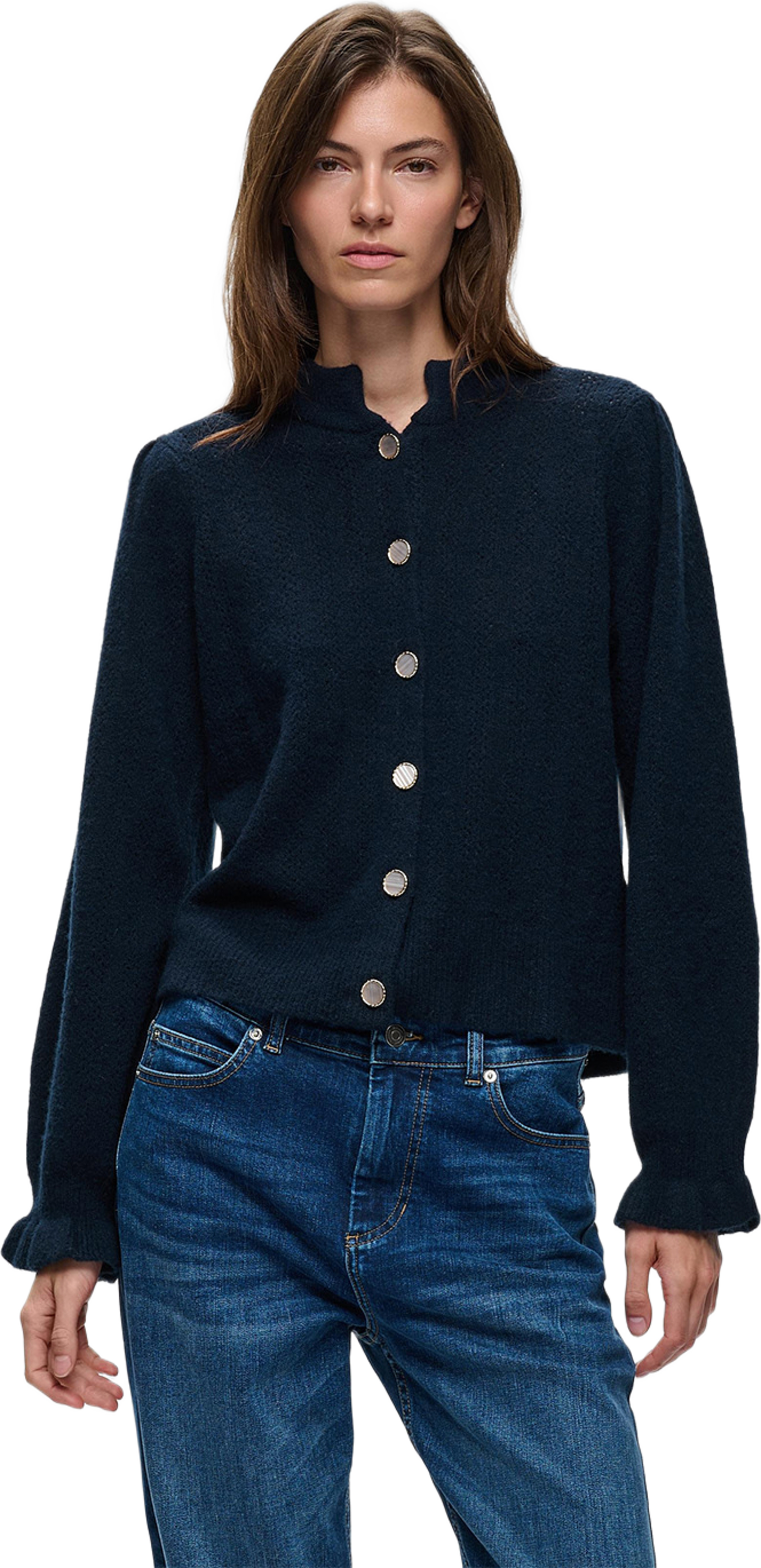 ElbieIW Cardigan, från Inwear, i färgen Marine Blue. Klicka för att öppna bilden i stort format