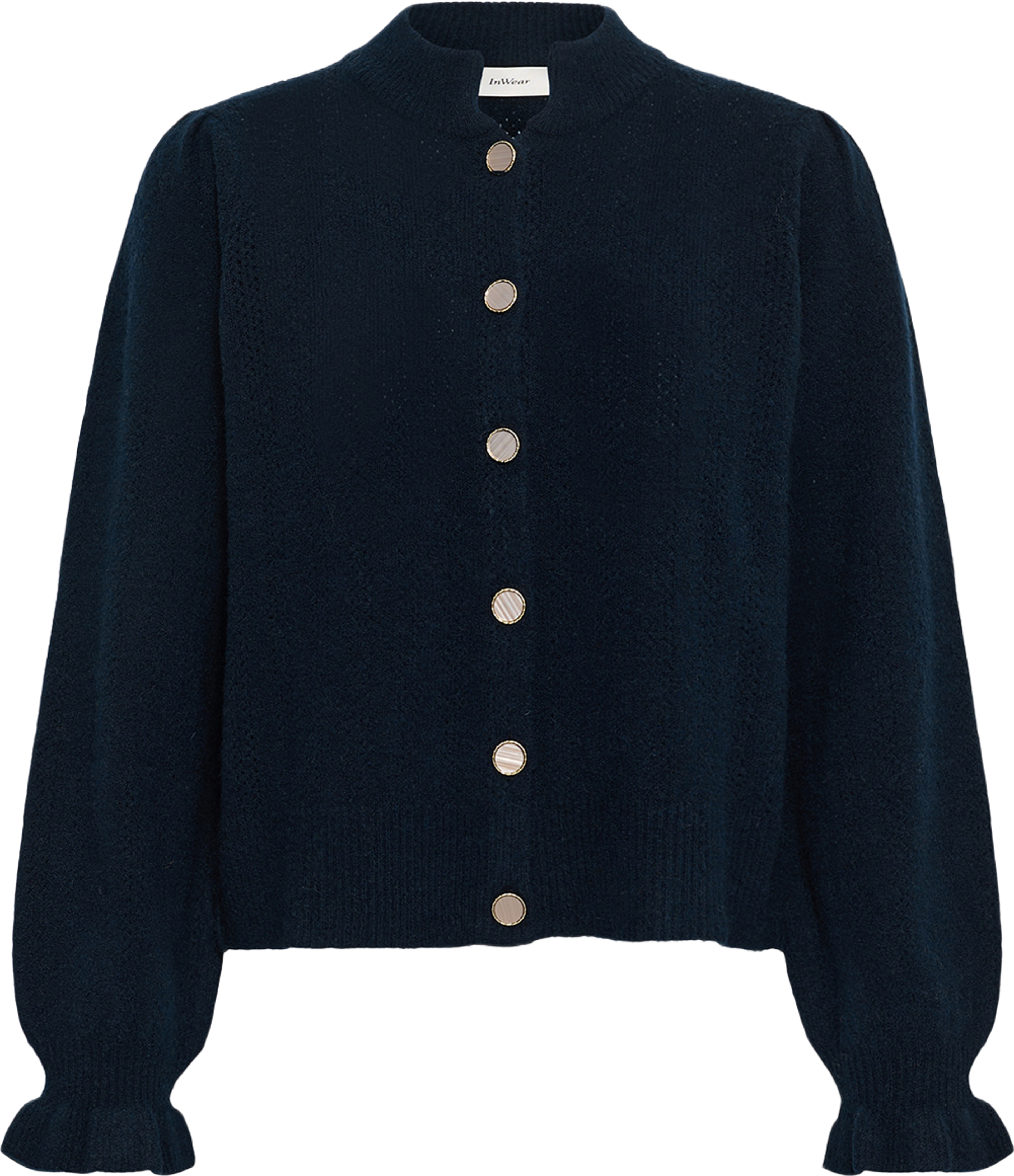 ElbieIW Cardigan, från Inwear, i färgen Marine Blue. Klicka för att öppna bilden i stort format