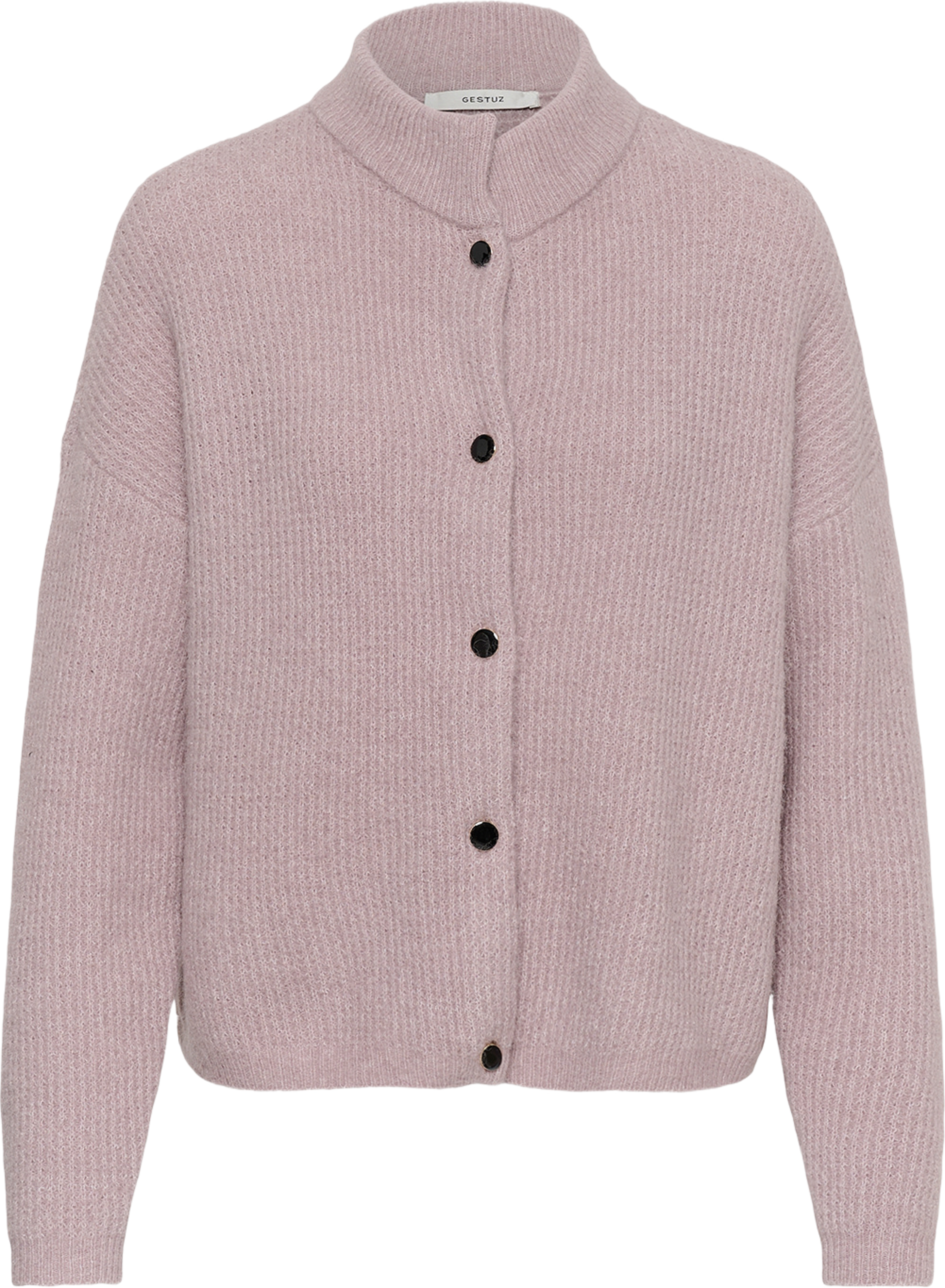 AlphaGZ Short Cardigan, från Gestuz, i färgen Quail Melange. Klicka för att öppna bilden i stort format