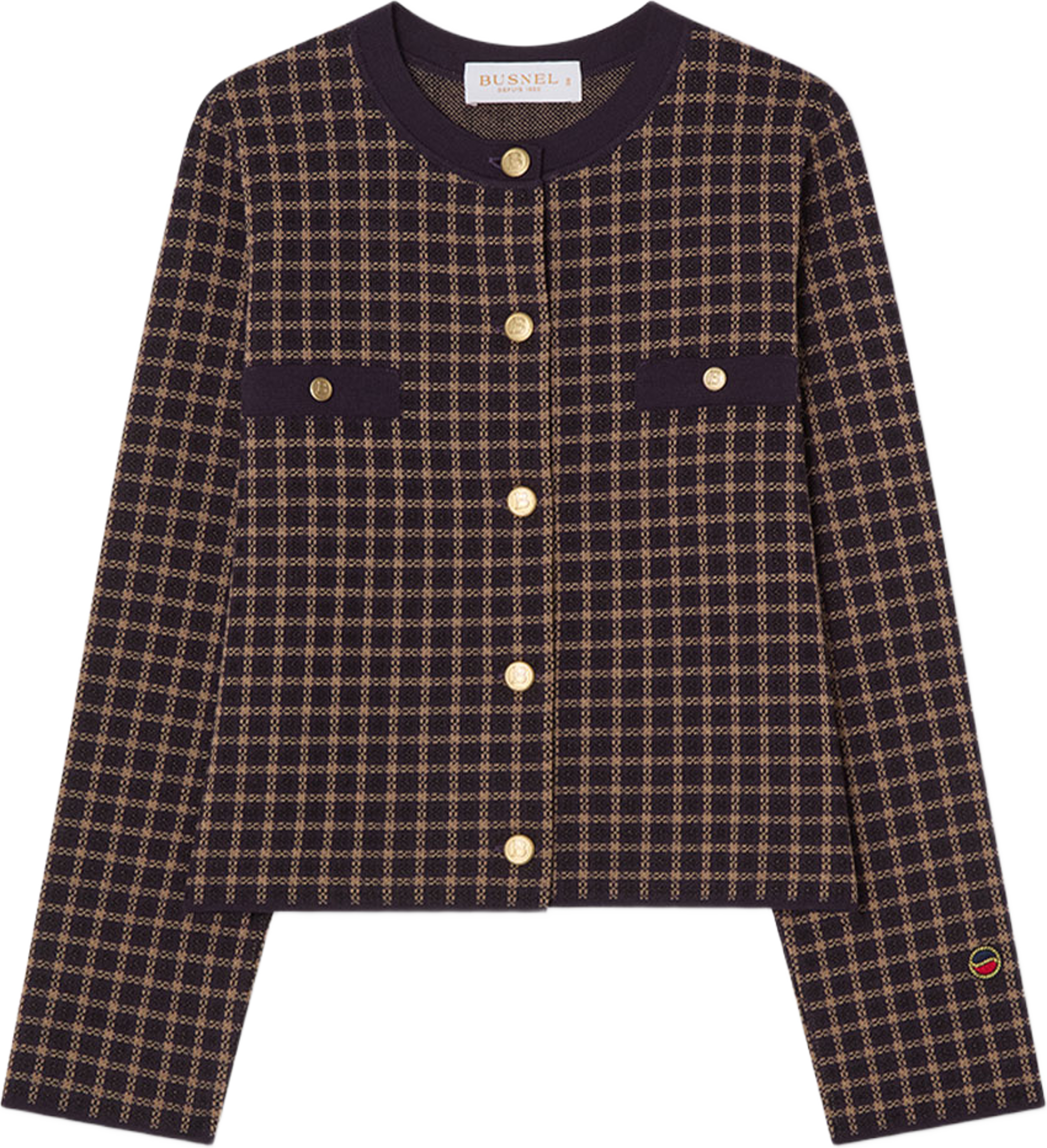Elle Jacket, från Busnel, i färgen Prune Jaquard Small Check. Klicka för att öppna bilden i stort format
