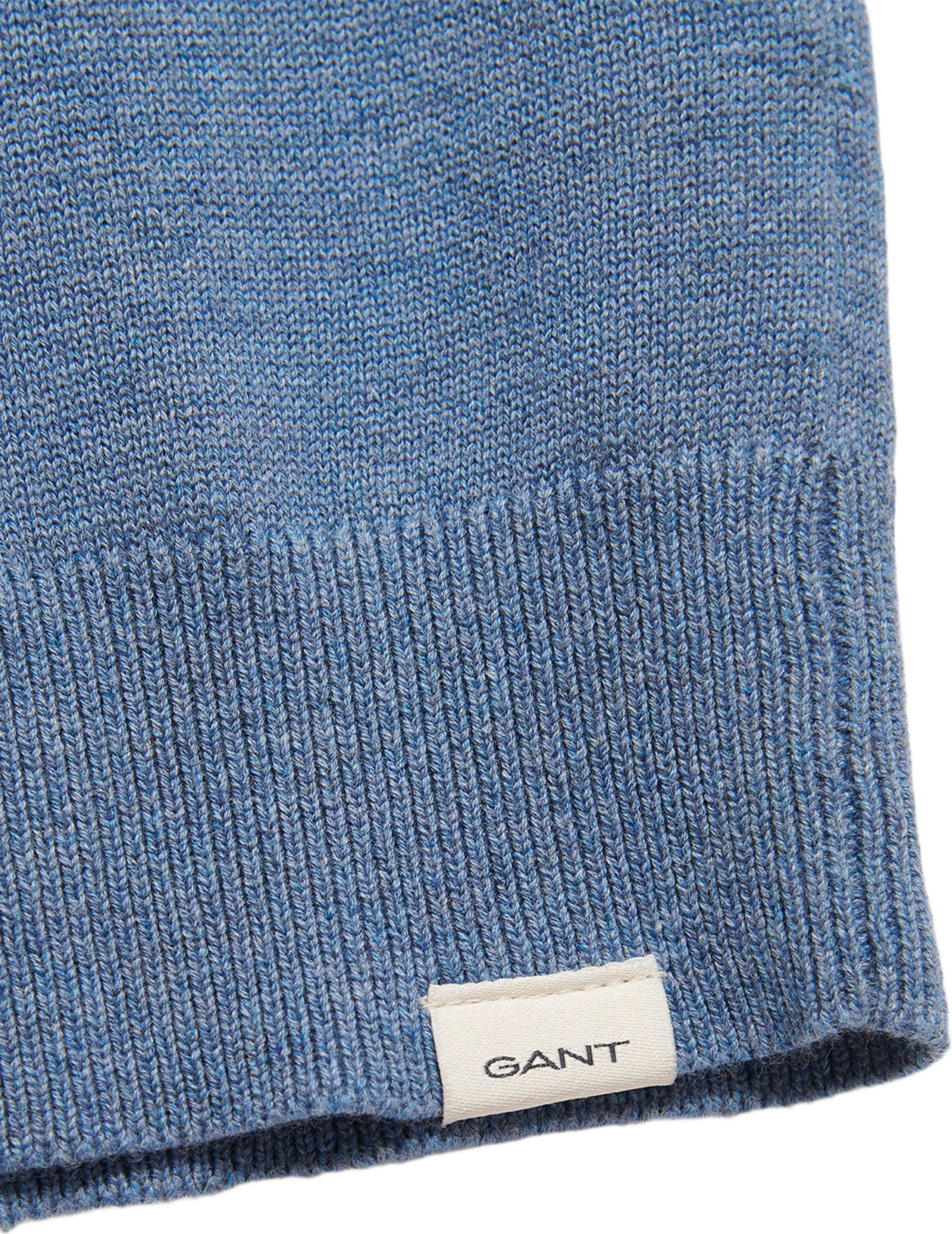 Shirts Shield KnittedV Neck Ls Polo, från GANT, i färgen Salty Sea Melange. Klicka för att öppna bilden i stort format