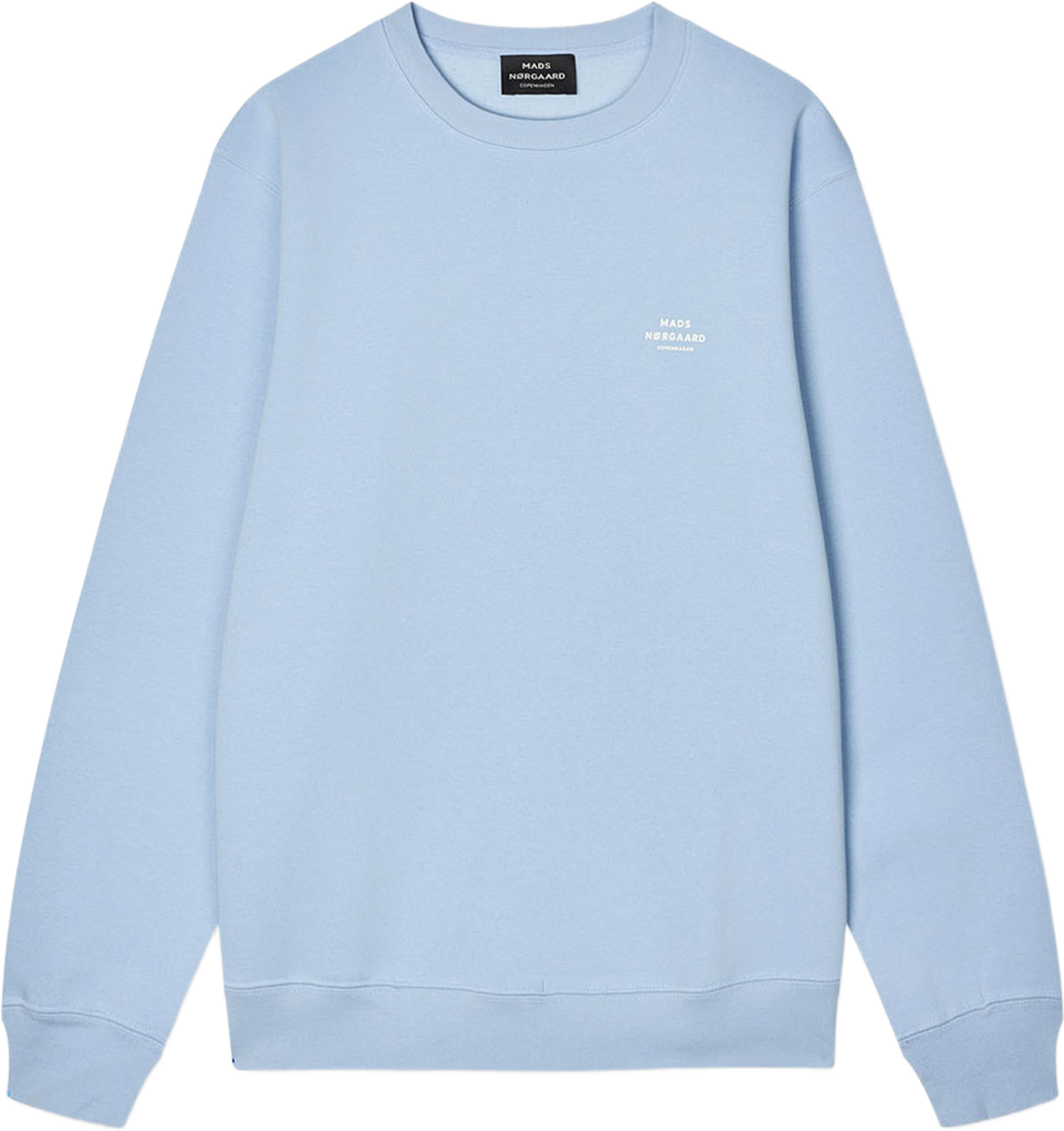 Standard Crew Logo Sweat, från Mads Nørgaard, i färgen Floaty Blue. Klicka för att öppna bilden i stort format