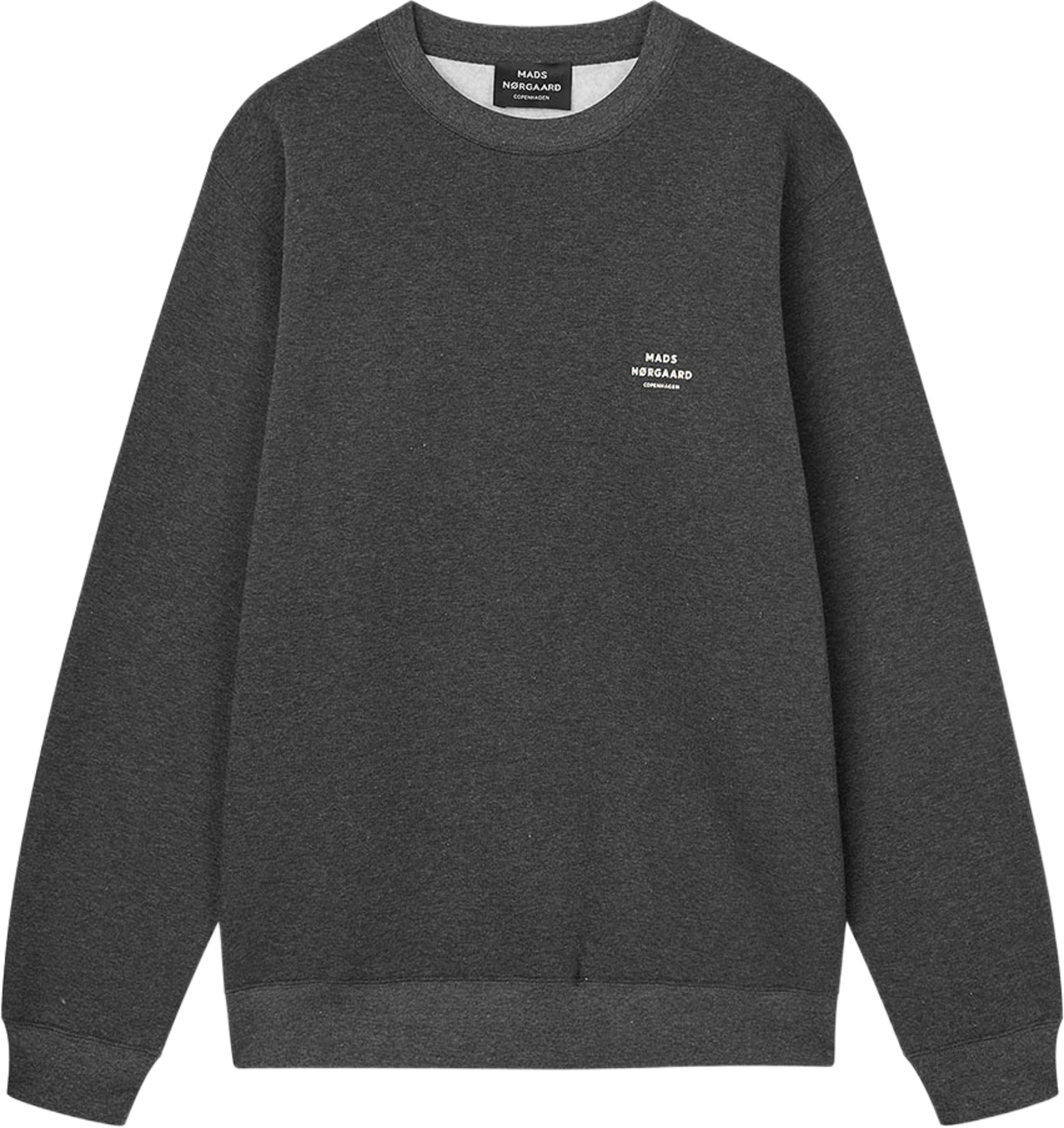 Standard Crew Logo Sweat, från Mads Nørgaard, i färgen Dark Grey Melange. Klicka för att öppna bilden i stort format