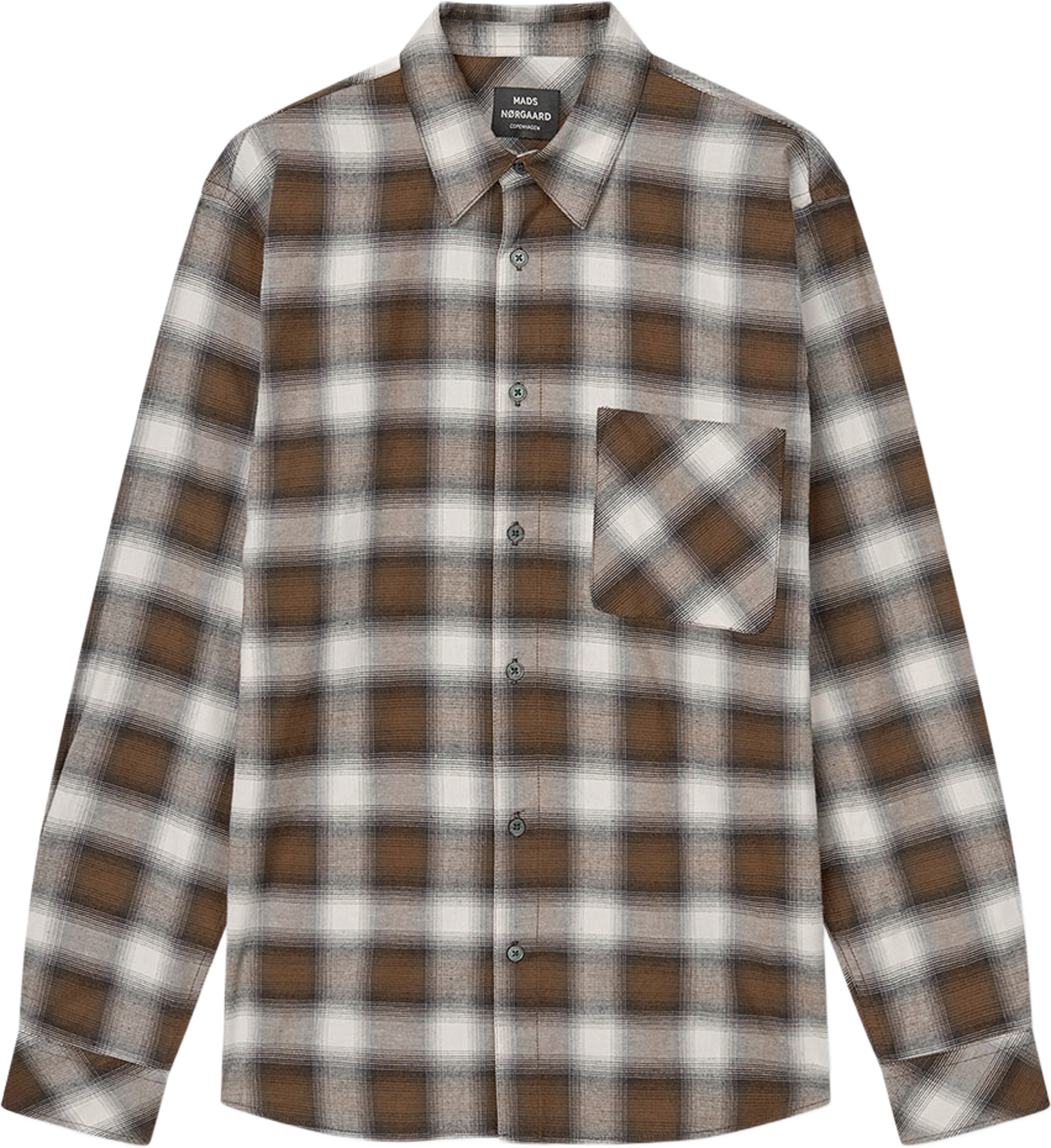 Flannel Check Sune Shirt, från Mads Nørgaard, i färgen Cocoa Ch. Klicka för att öppna bilden i stort format