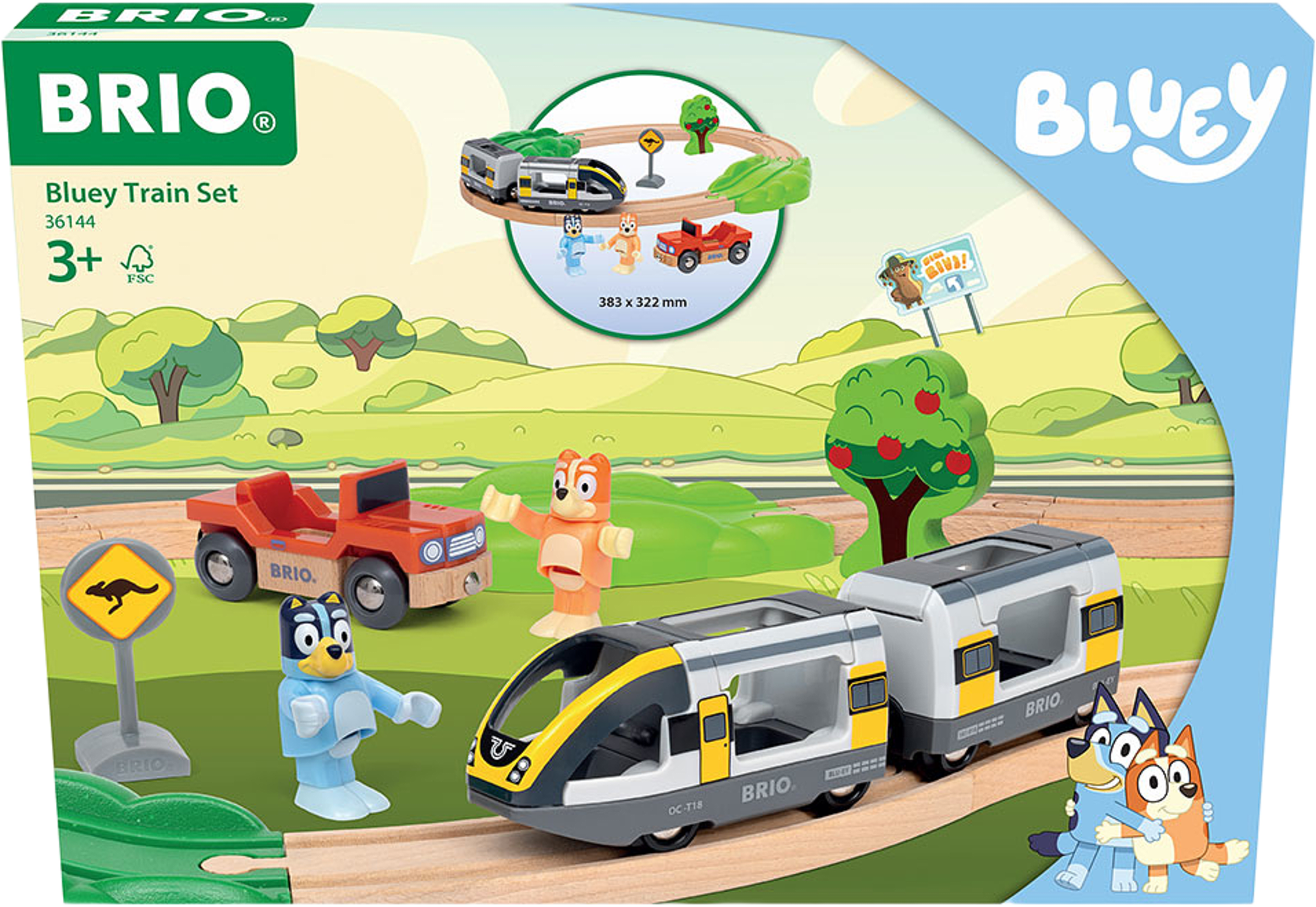 Bluey Train Set, från Brio, i färgen Mixed. Klicka för att öppna bilden i stort format