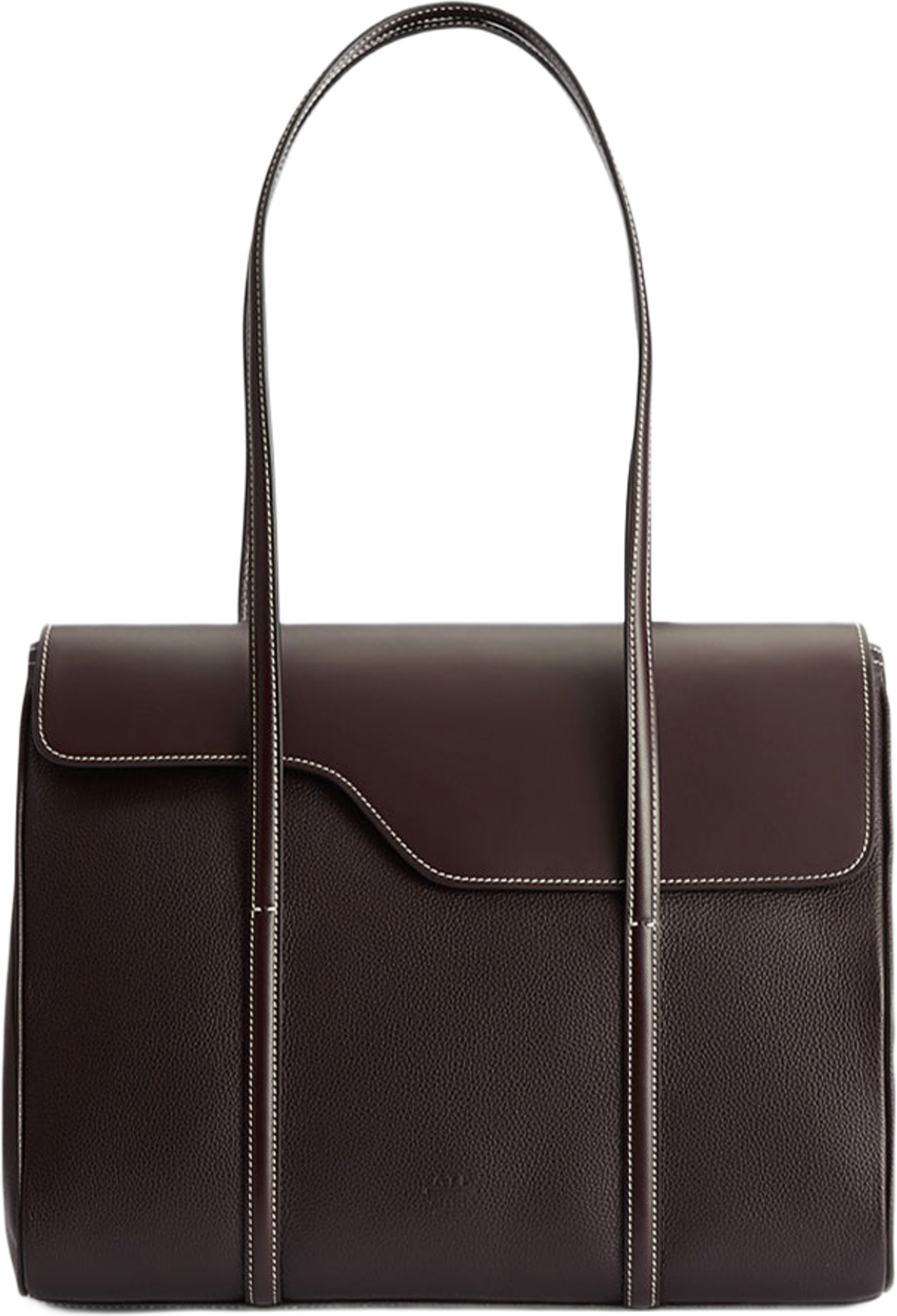 Abriola Walnut Contrast Stitch Grained Calf Vacchetta, från ATP Atelier, i färgen Walnut/Contrast Stitch. Klicka för att öppna bilden i stort format