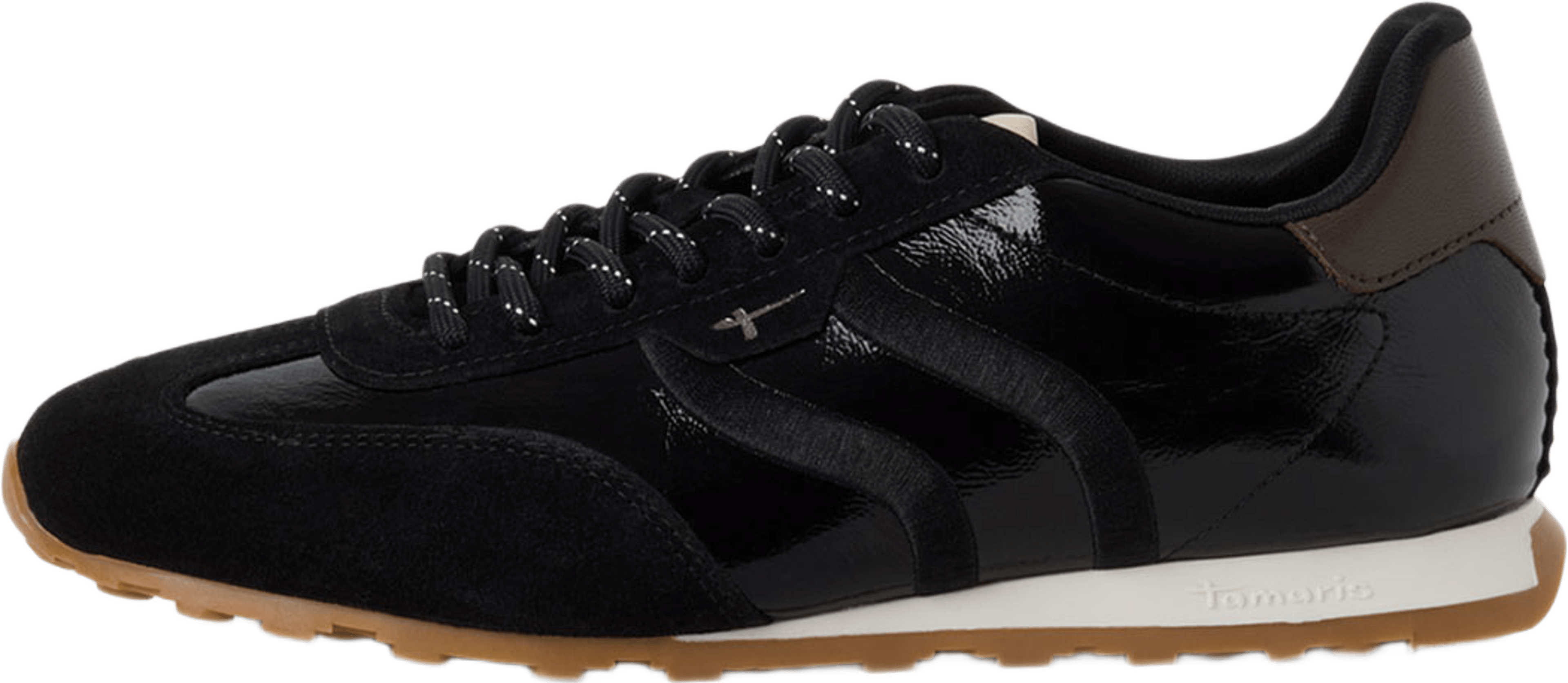 Sneakers, från Tamaris, i färgen Black Patent. Klicka för att öppna bilden i stort format
