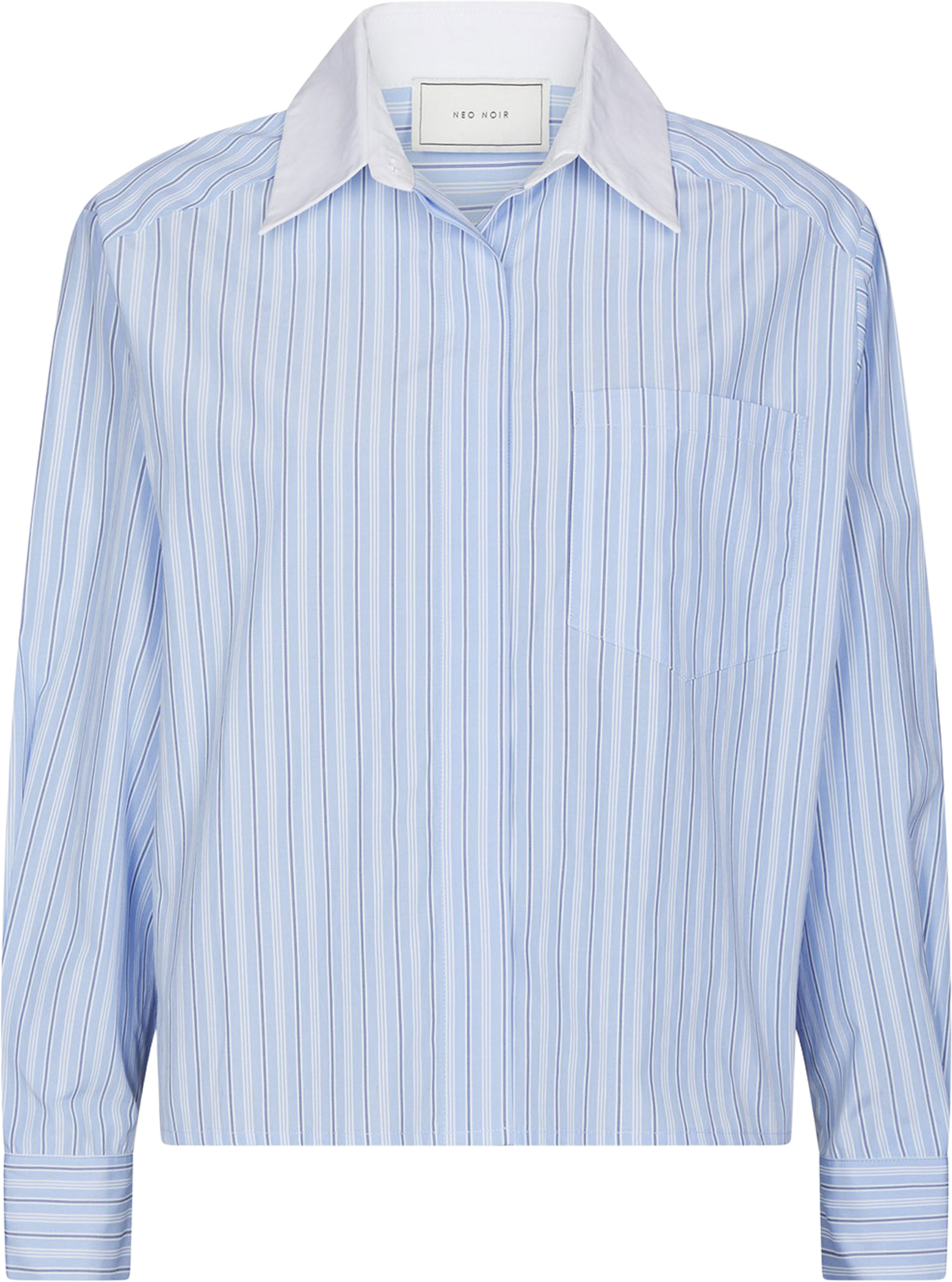 Delfia Stripe Shirt, från Neo Noir, i färgen Light Blue Stripe. Klicka för att öppna bilden i stort format