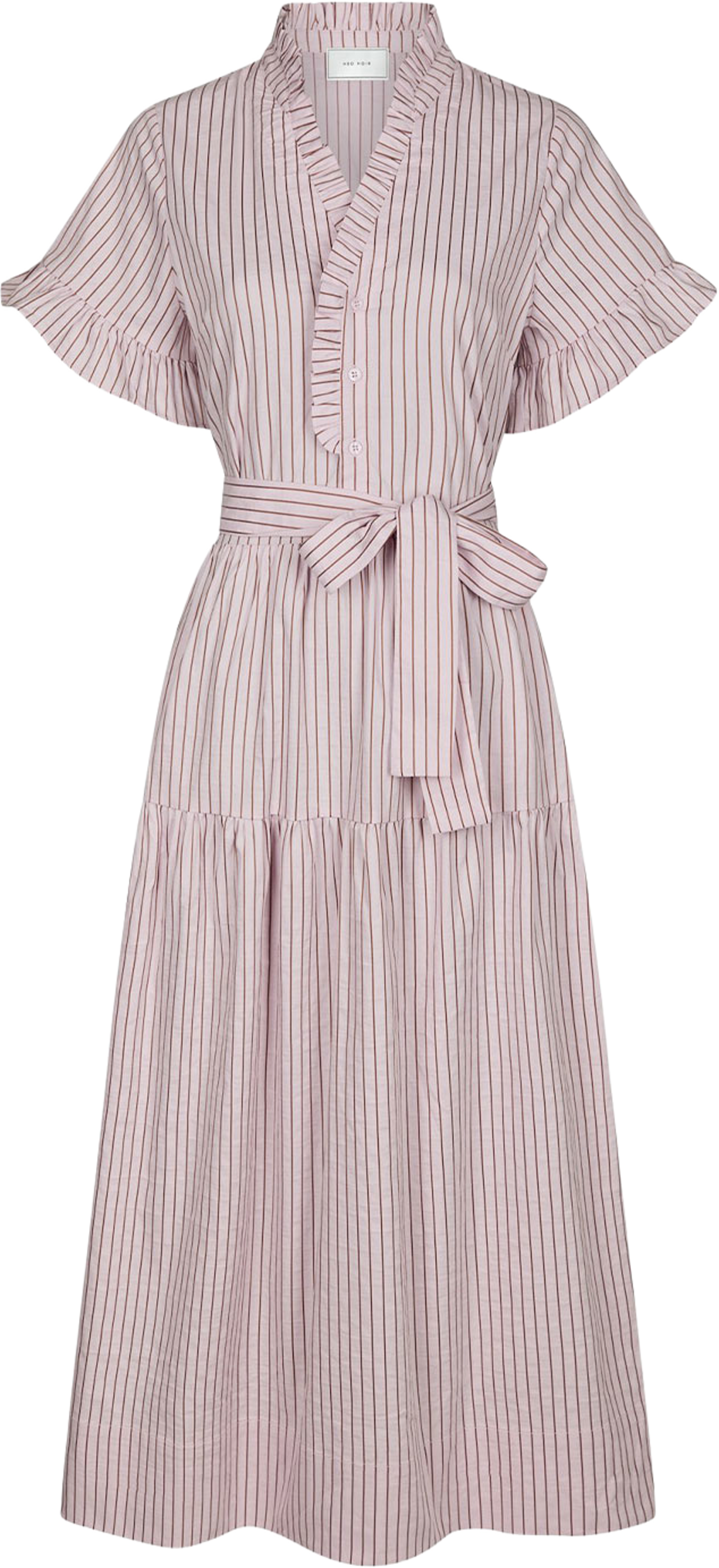 Nessie Structure Stripe Dress, från Neo Noir, i färgen Light Pink. Klicka för att öppna bilden i stort format
