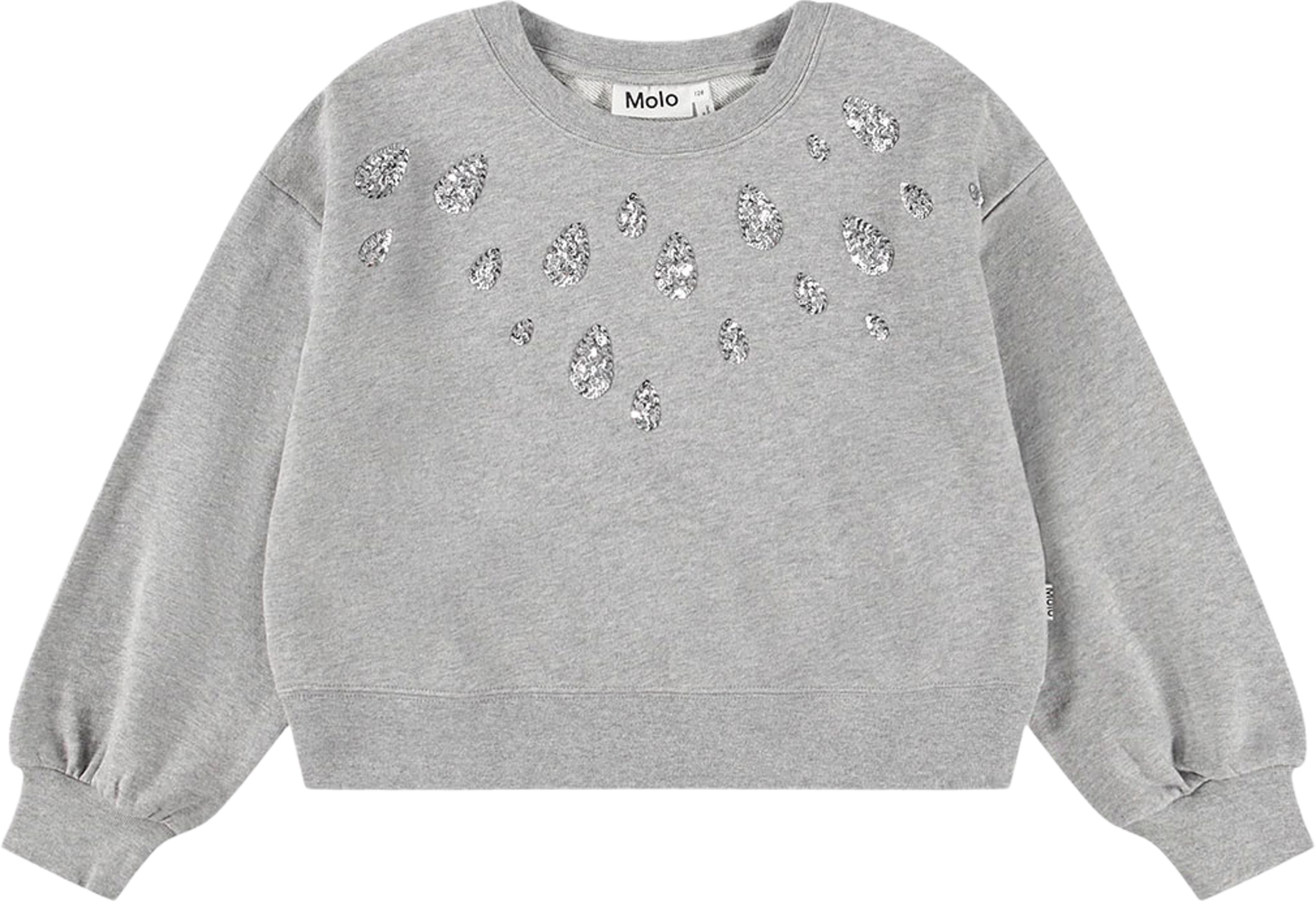Miki Sweatshirt, från Molo, i färgen Grey Melange. Klicka för att öppna bilden i stort format