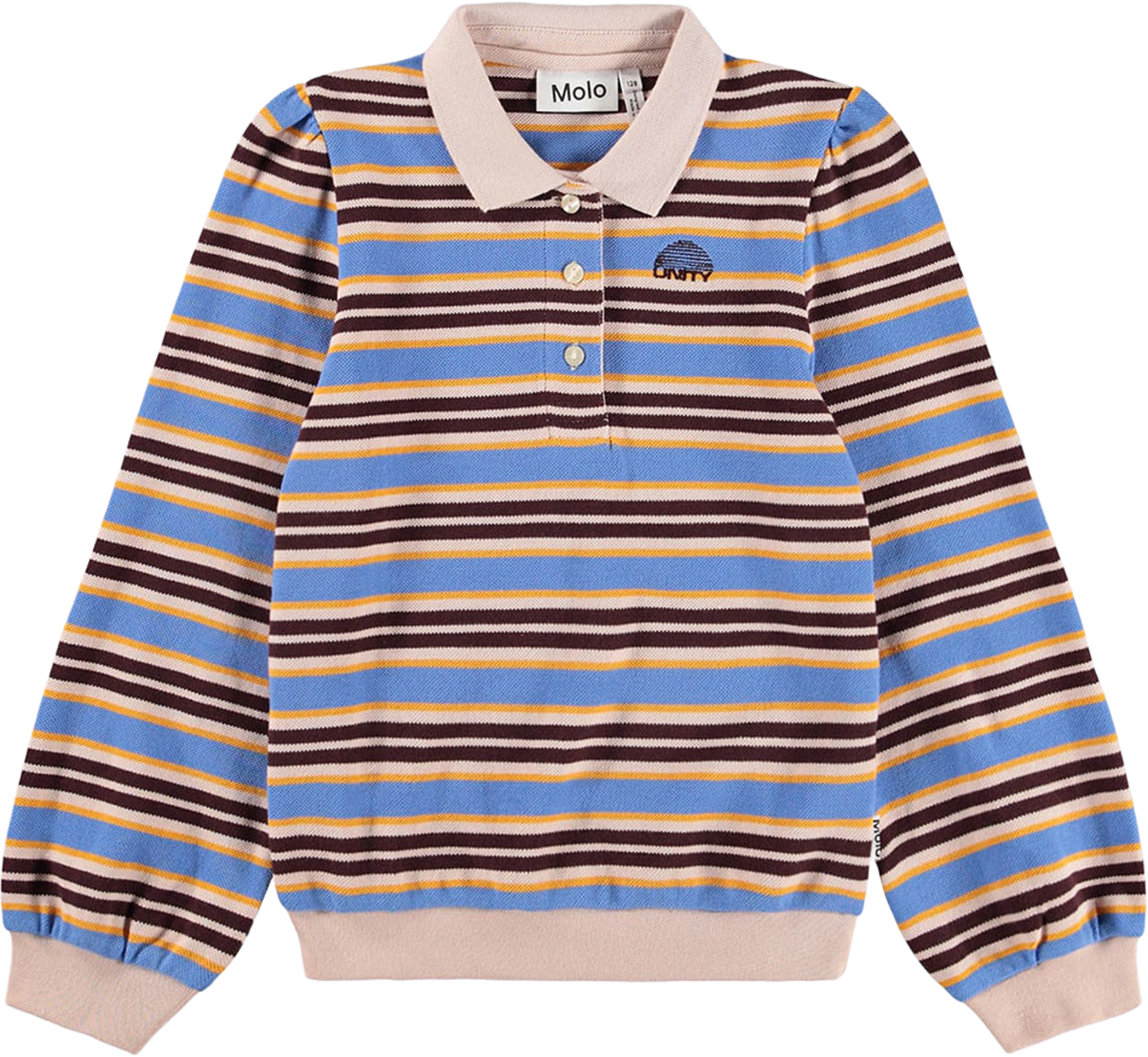 Ravi Poloshirt Long sleeve, från Molo, i färgen Sky Stripe. Klicka för att öppna bilden i stort format