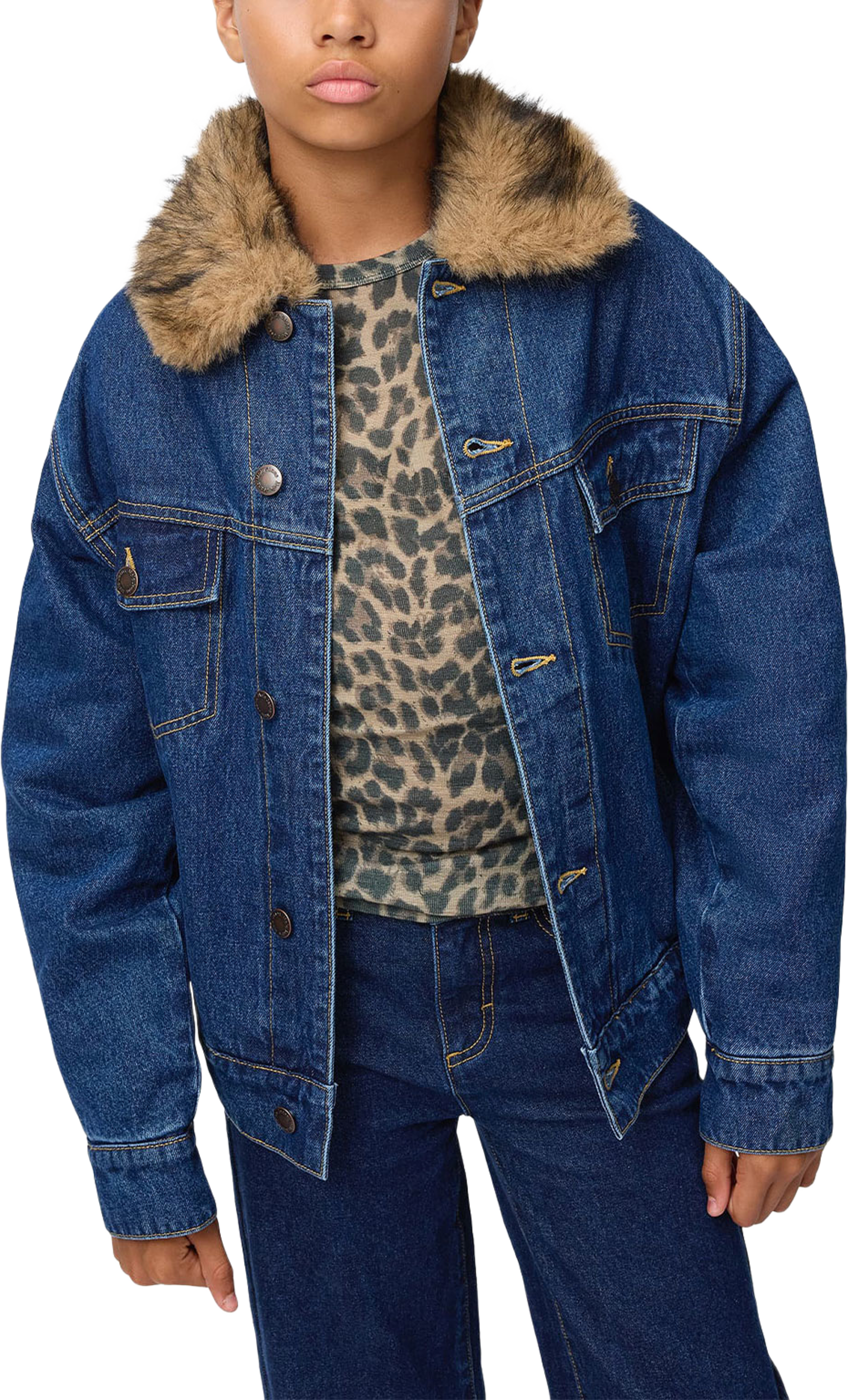 Rihanna Wool T-shirt, från Molo, i färgen Brushed Leo. Klicka för att öppna bilden i stort format