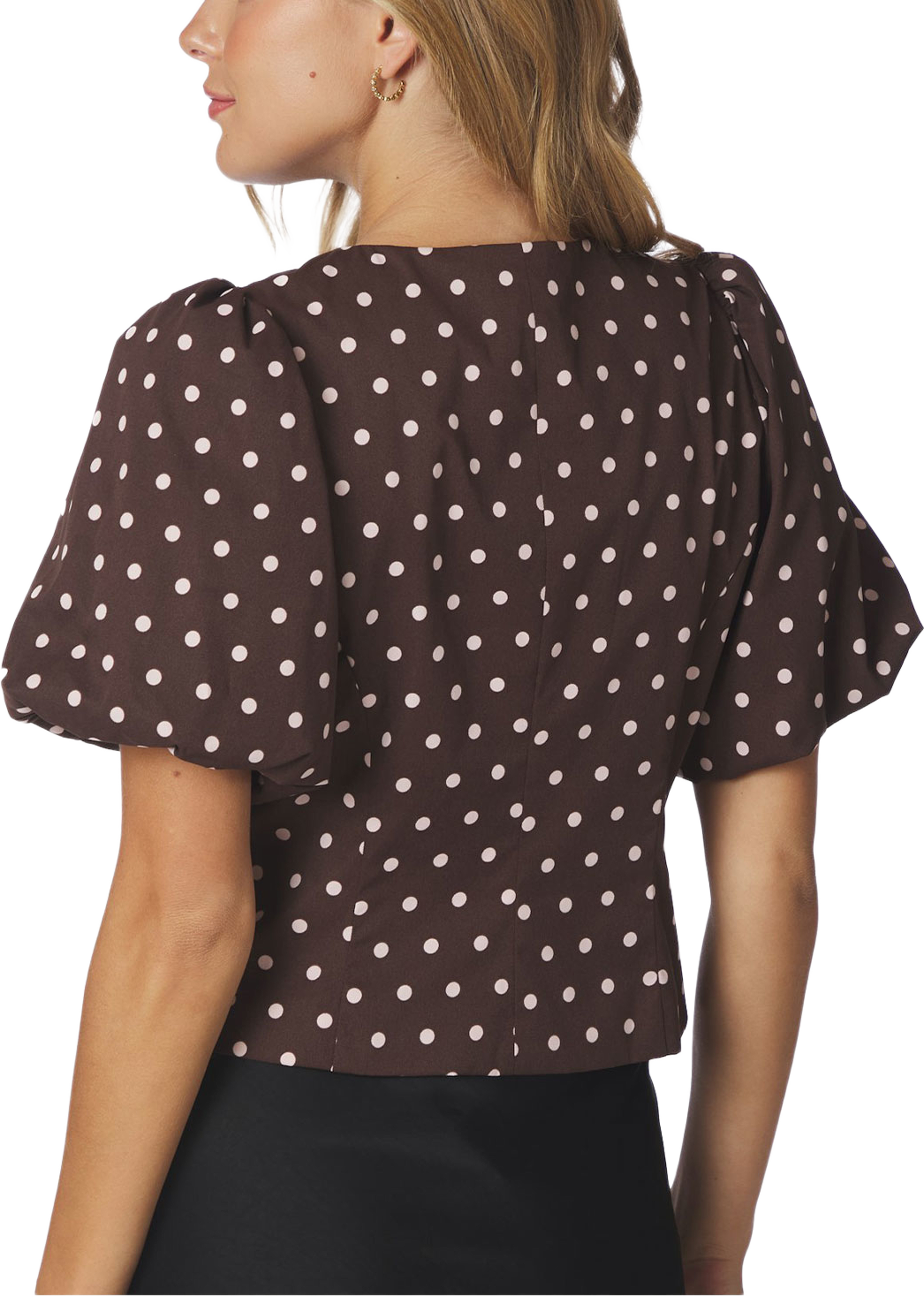 Anela Dot Blouse, från Neo Noir, i färgen Brown. Klicka för att öppna bilden i stort format