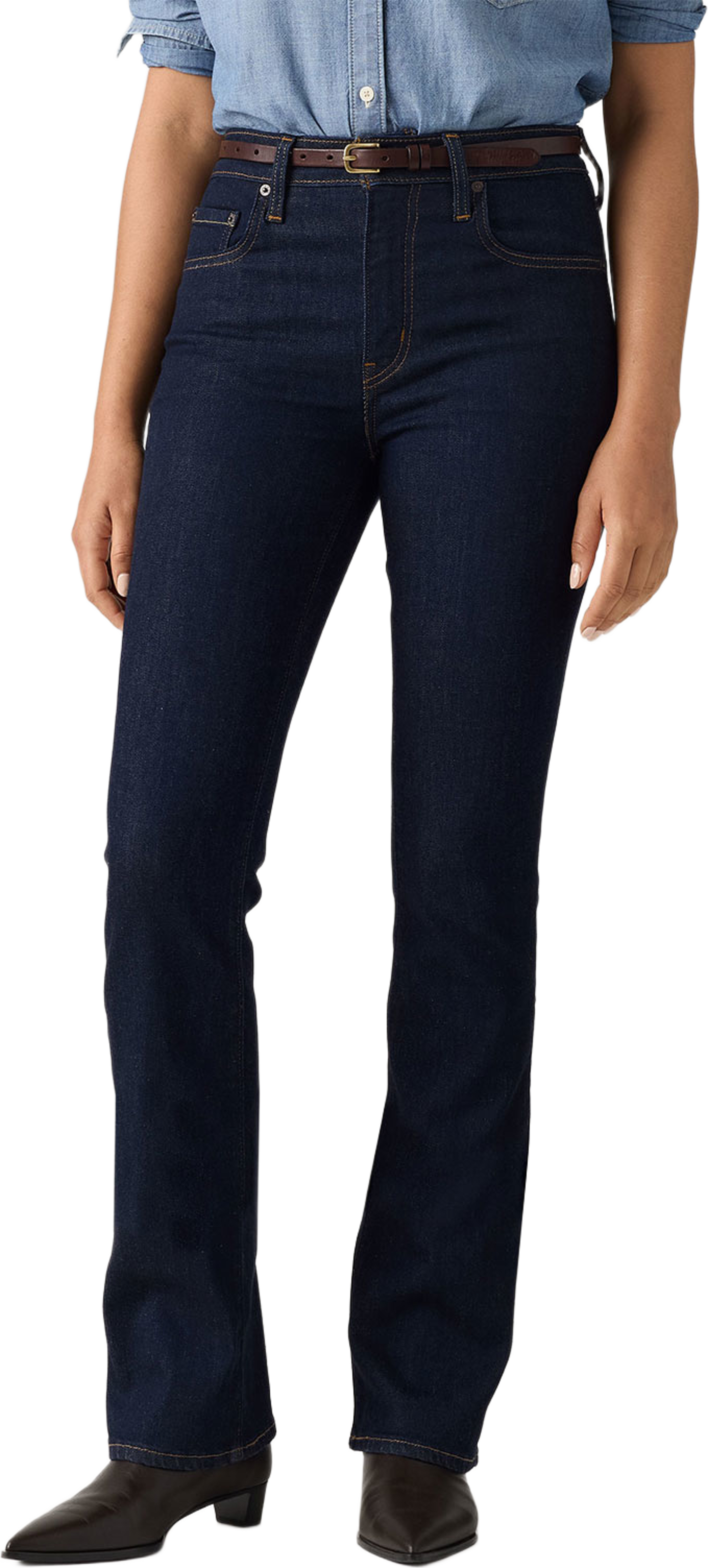 725 High Rise Bootcut Jeans, från Levi's, i färgen Dark Indigo - Flat Finish. Klicka för att öppna bilden i stort format