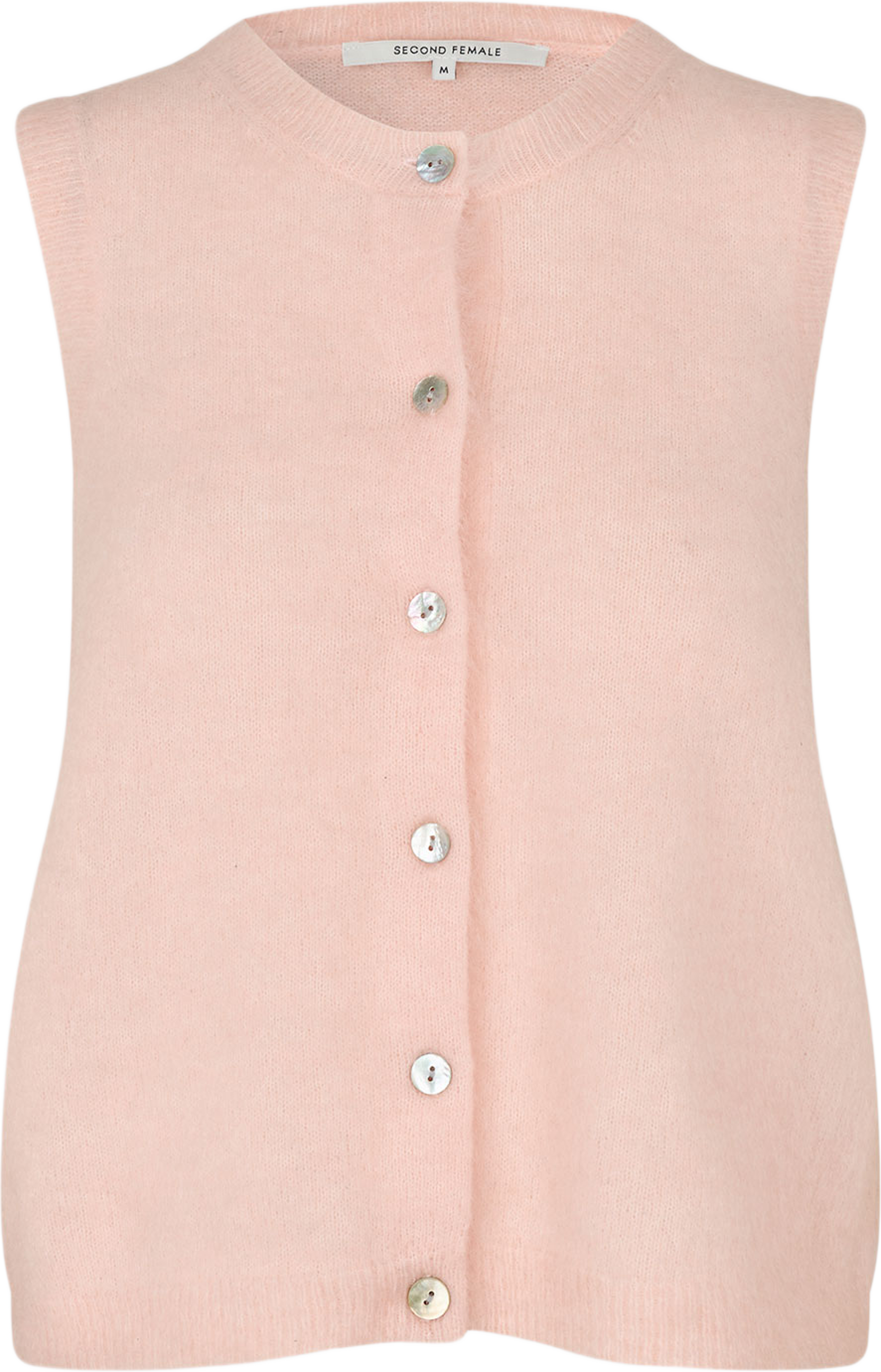 Brook Knit Button Vest, från Second Female, i färgen Pale Dogwood. Klicka för att öppna bilden i stort format