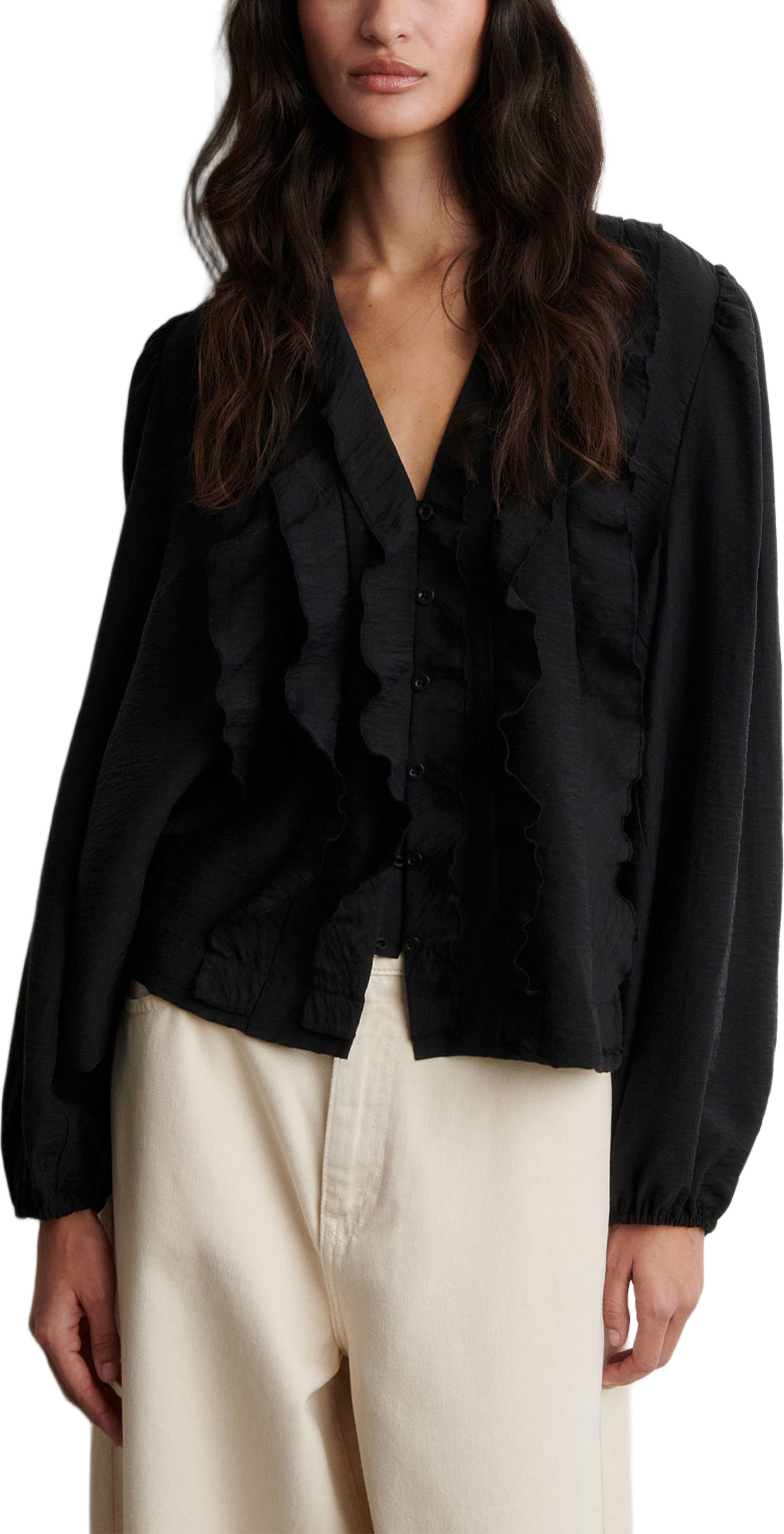 Rayna Frill Blouse, från Second Female, i färgen Carafe. Klicka för att öppna bilden i stort format