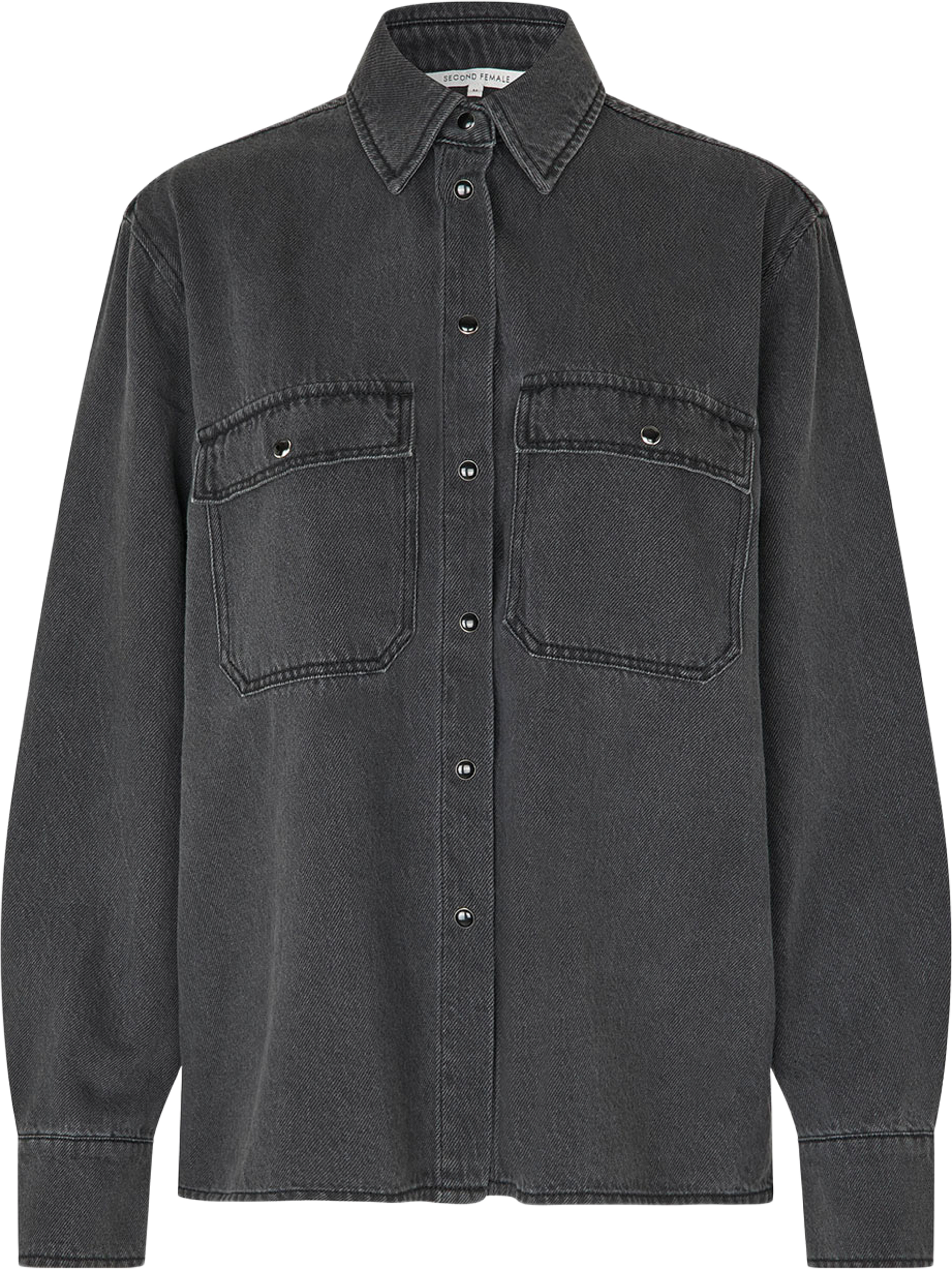Irvana Denim Shirt, från Second Female, i färgen Pewter. Klicka för att öppna bilden i stort format