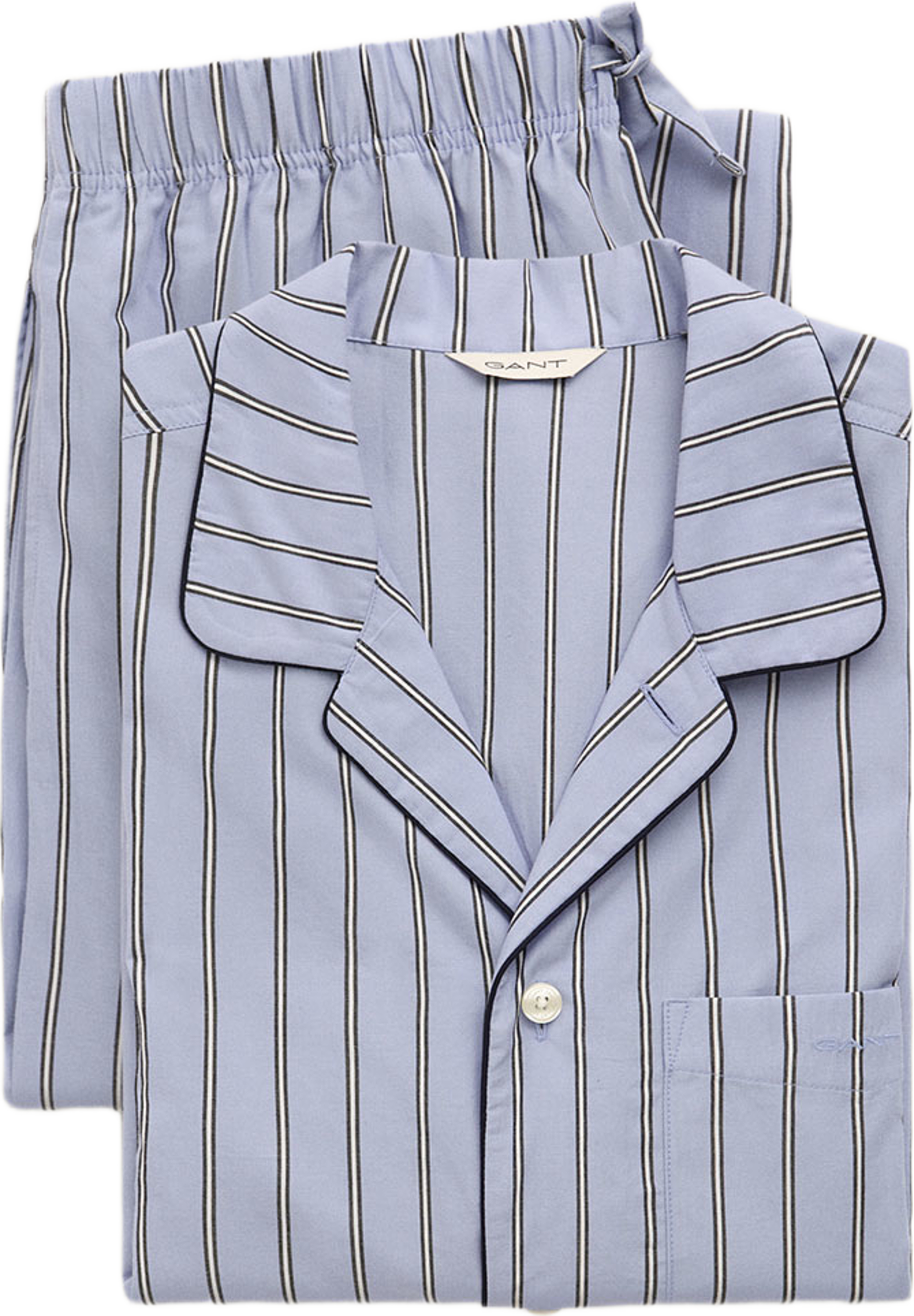 Striped Poplin Pyjama Set, från GANT, i färgen Lavender Blue. Klicka för att öppna bilden i stort format