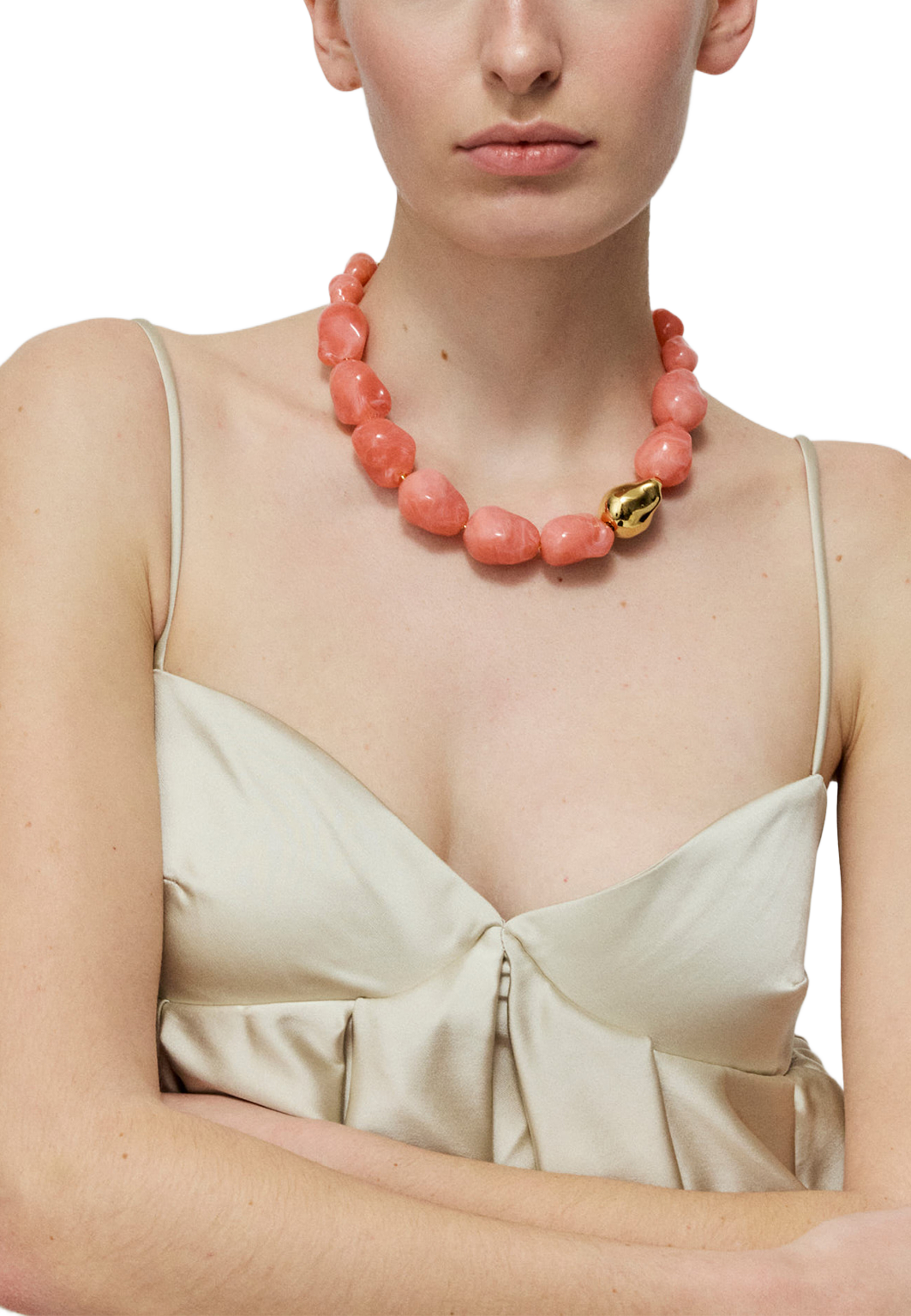 Big Organic Pearl Necklace, från Vanessa Baroni, i färgen Watermelon Marble. Klicka för att öppna bilden i stort format