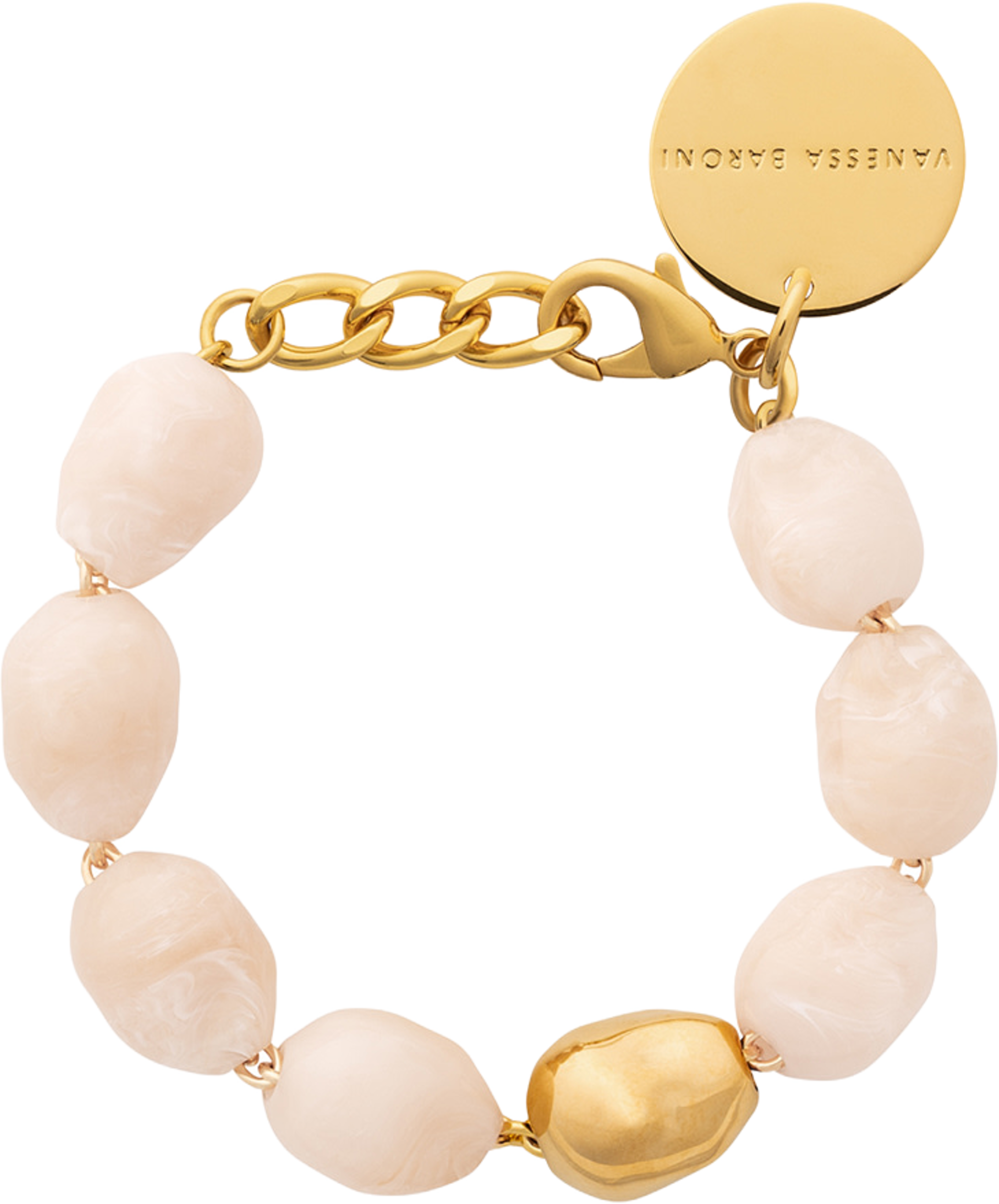 Organic Pearl Bracelet, från Vanessa Baroni, i färgen Latte Marble. Klicka för att öppna bilden i stort format