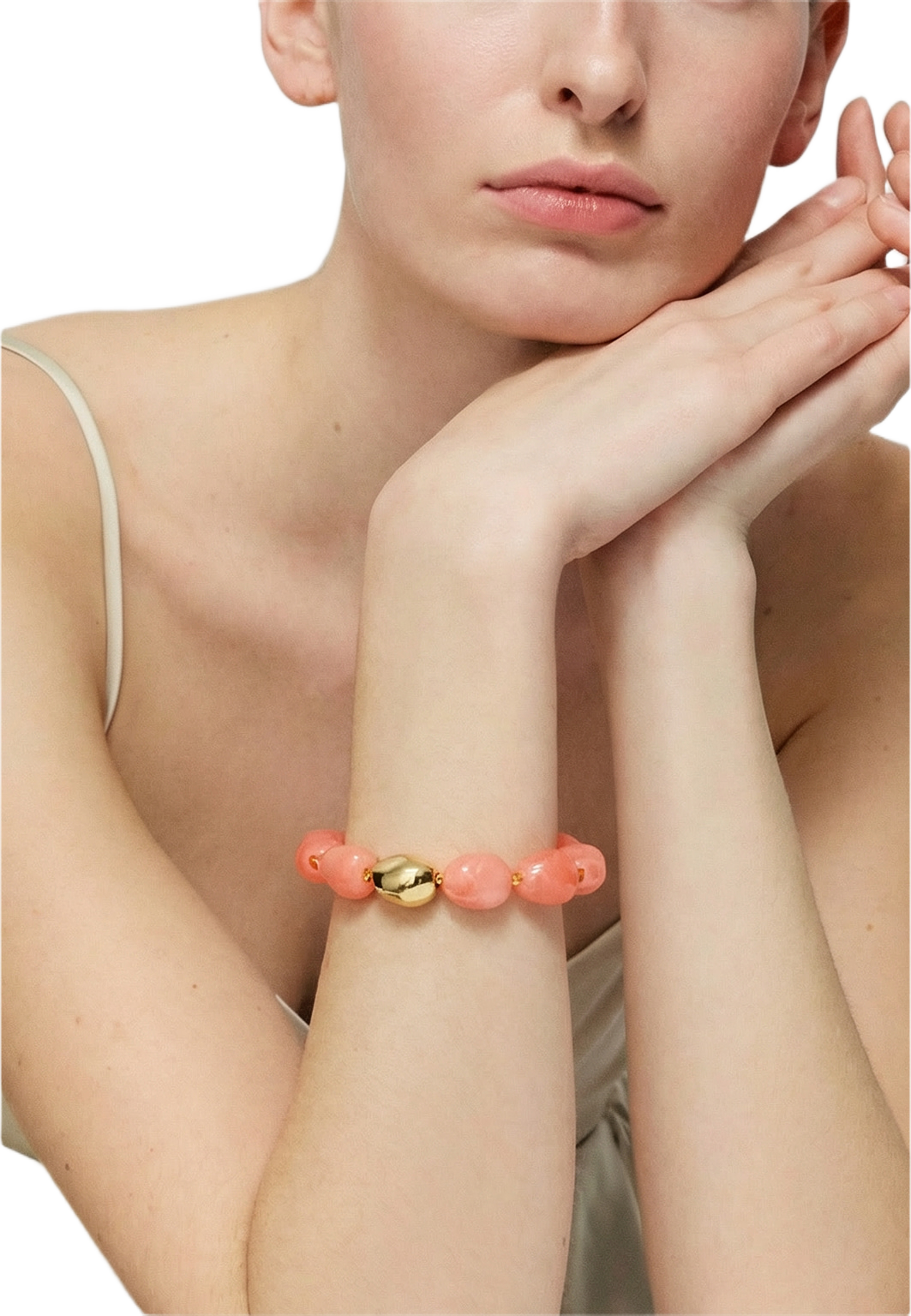Organic Pearl Bracelet, från Vanessa Baroni, i färgen Watermelon Marble. Klicka för att öppna bilden i stort format
