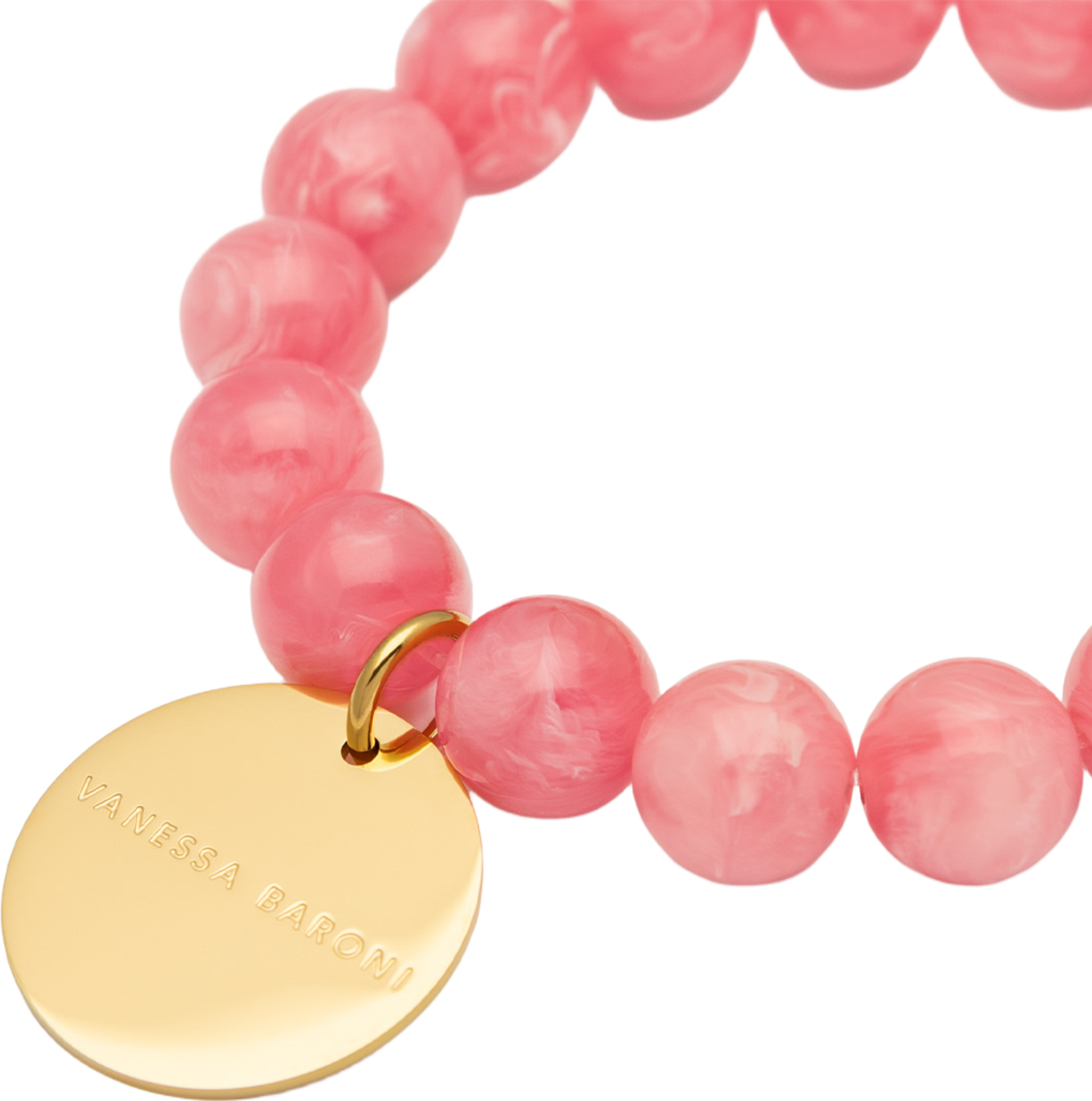 Mini Beads Flex Bracelet, från Vanessa Baroni, i färgen Watermelon Marble. Klicka för att öppna bilden i stort format