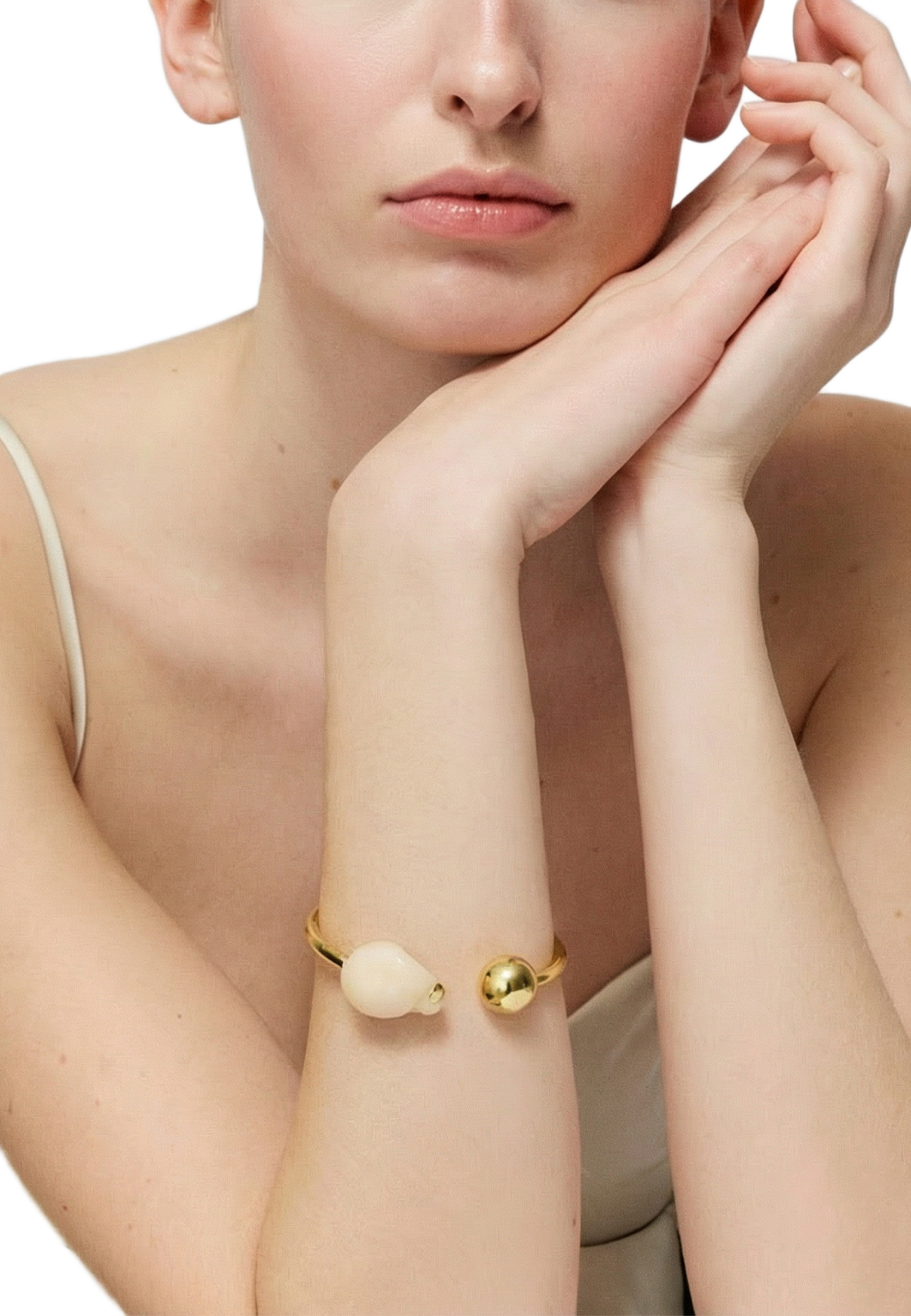 Pearl Bangle, från Vanessa Baroni, i färgen Latte Marble. Klicka för att öppna bilden i stort format
