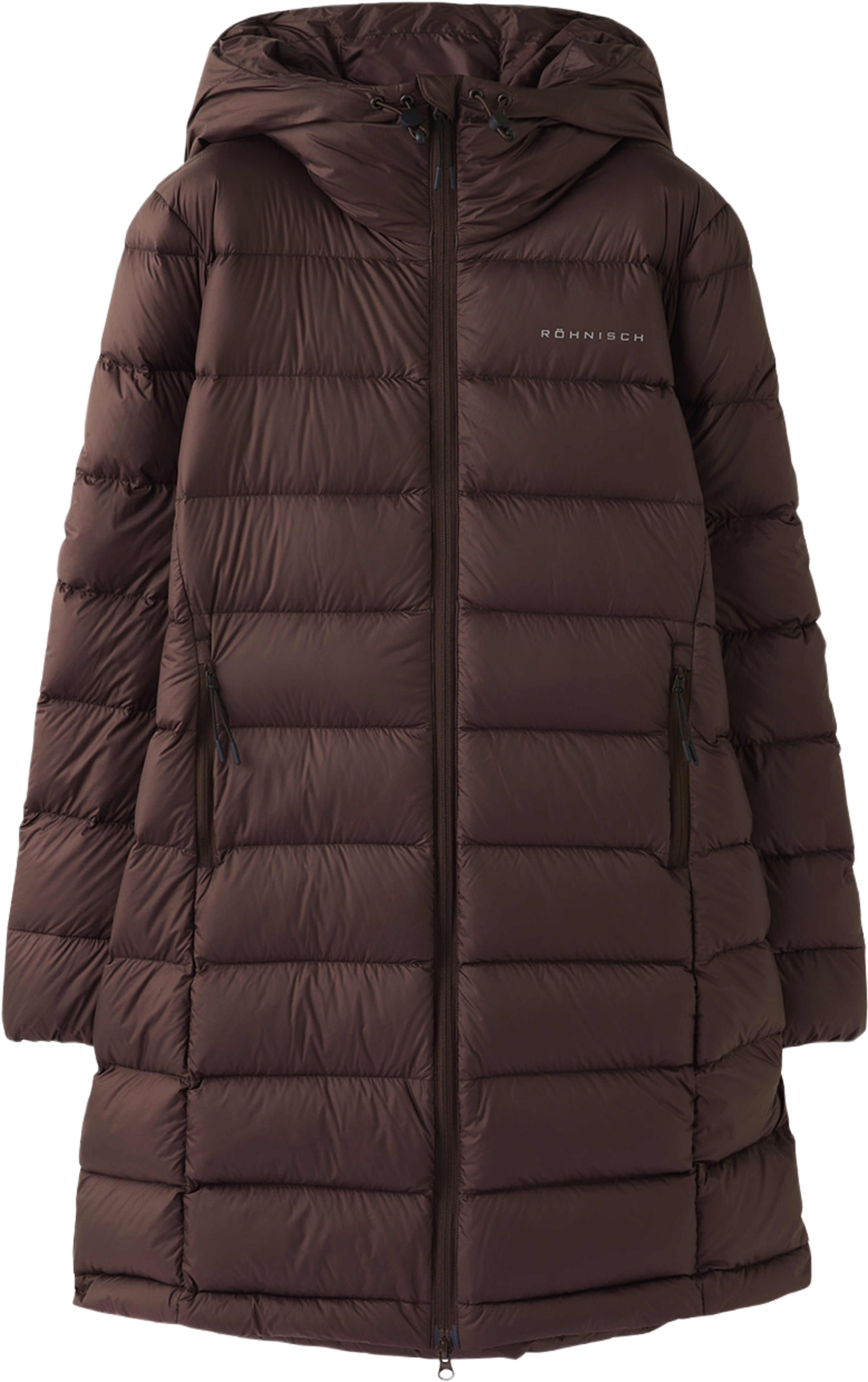 Nano Down Mid Coat, från Röhnisch, i färgen Java. Klicka för att öppna bilden i stort format
