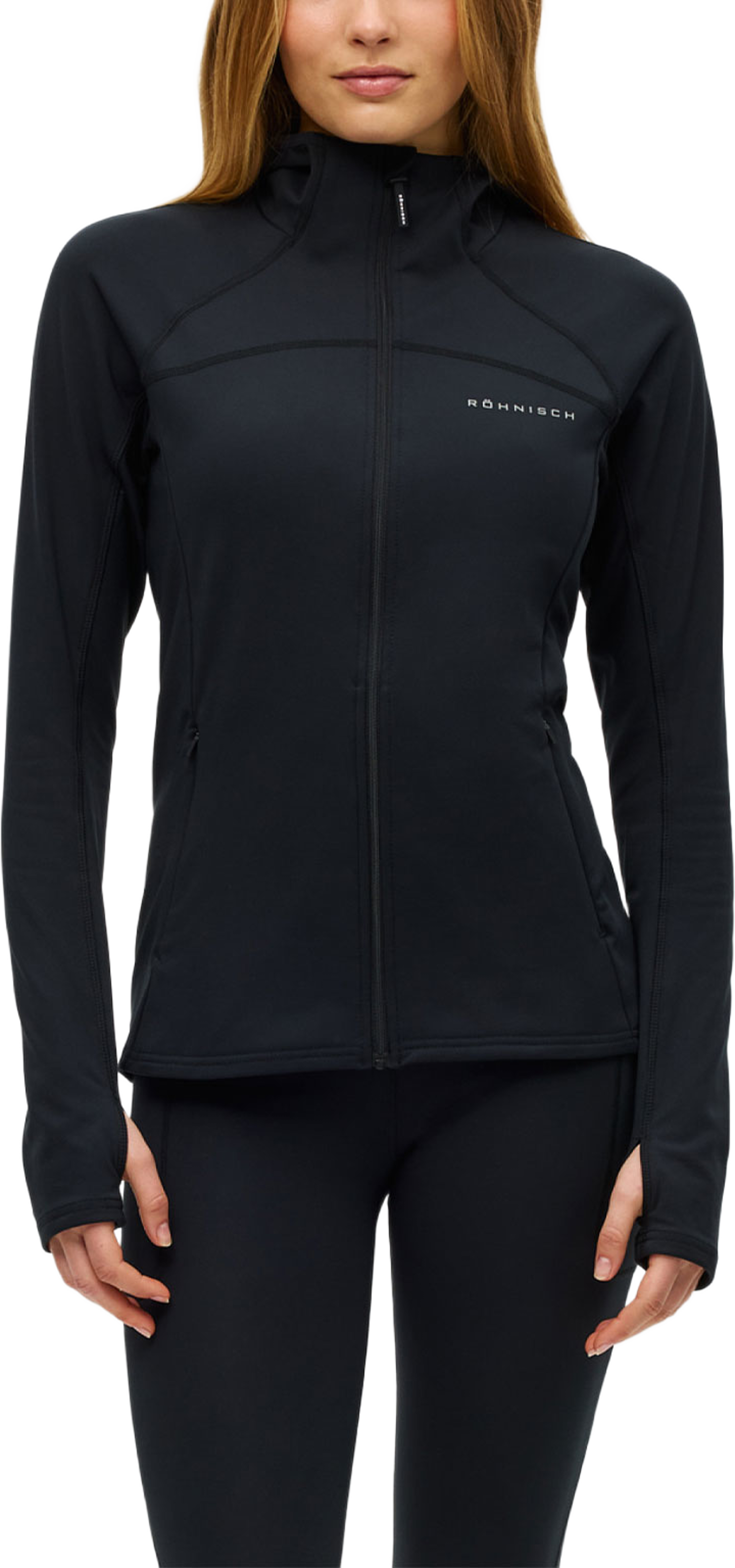 Thermaflow Hood Full Zip, från Röhnisch, i färgen Black. Klicka för att öppna bilden i stort format