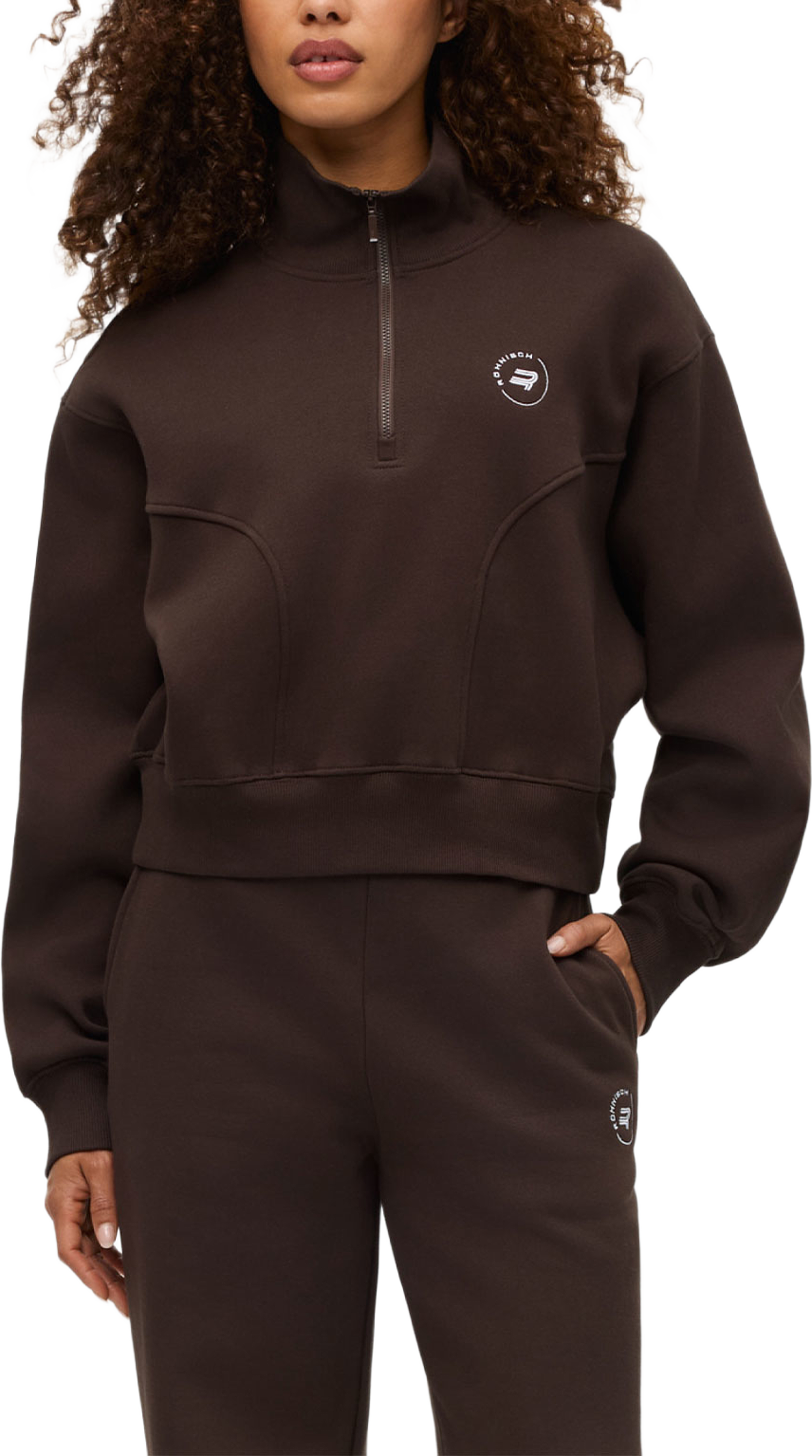 Base Sweat Half Zip, från Röhnisch, i färgen Java. Klicka för att öppna bilden i stort format