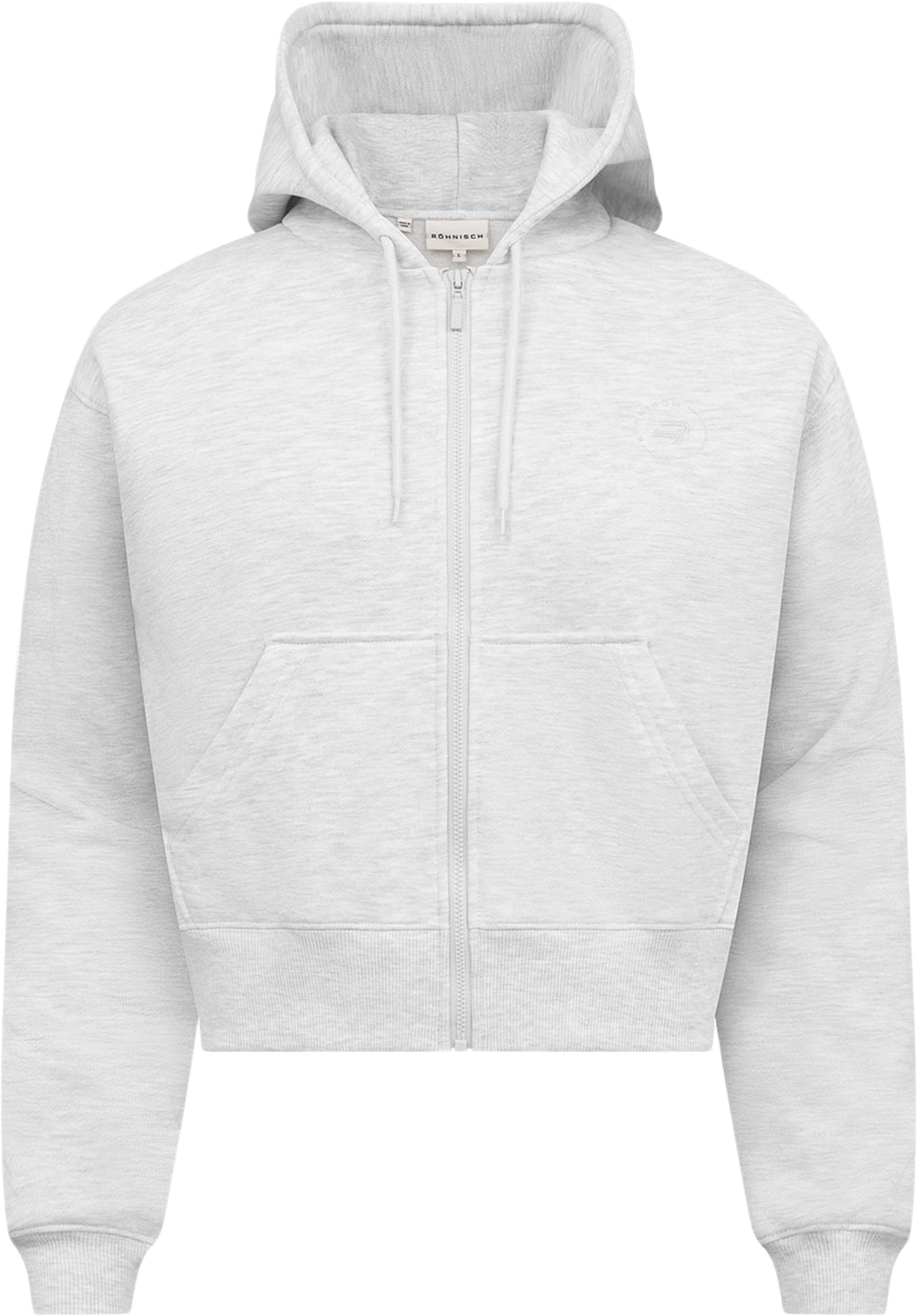 Base Sweat Full Zip Hoodie, från Röhnisch, i färgen Light Grey Melange. Klicka för att öppna bilden i stort format