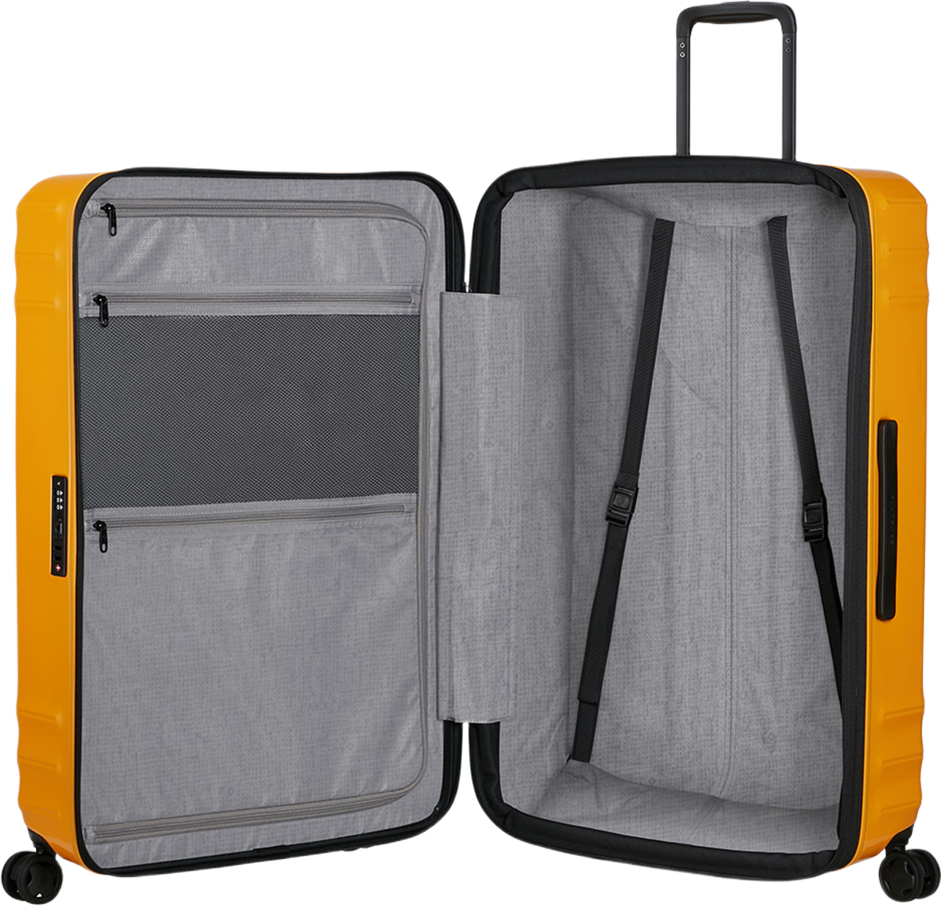 Lin Air SPINNER Resväska 77 cm, från Samsonite, i färgen Metallic Mango. Klicka för att öppna bilden i stort format