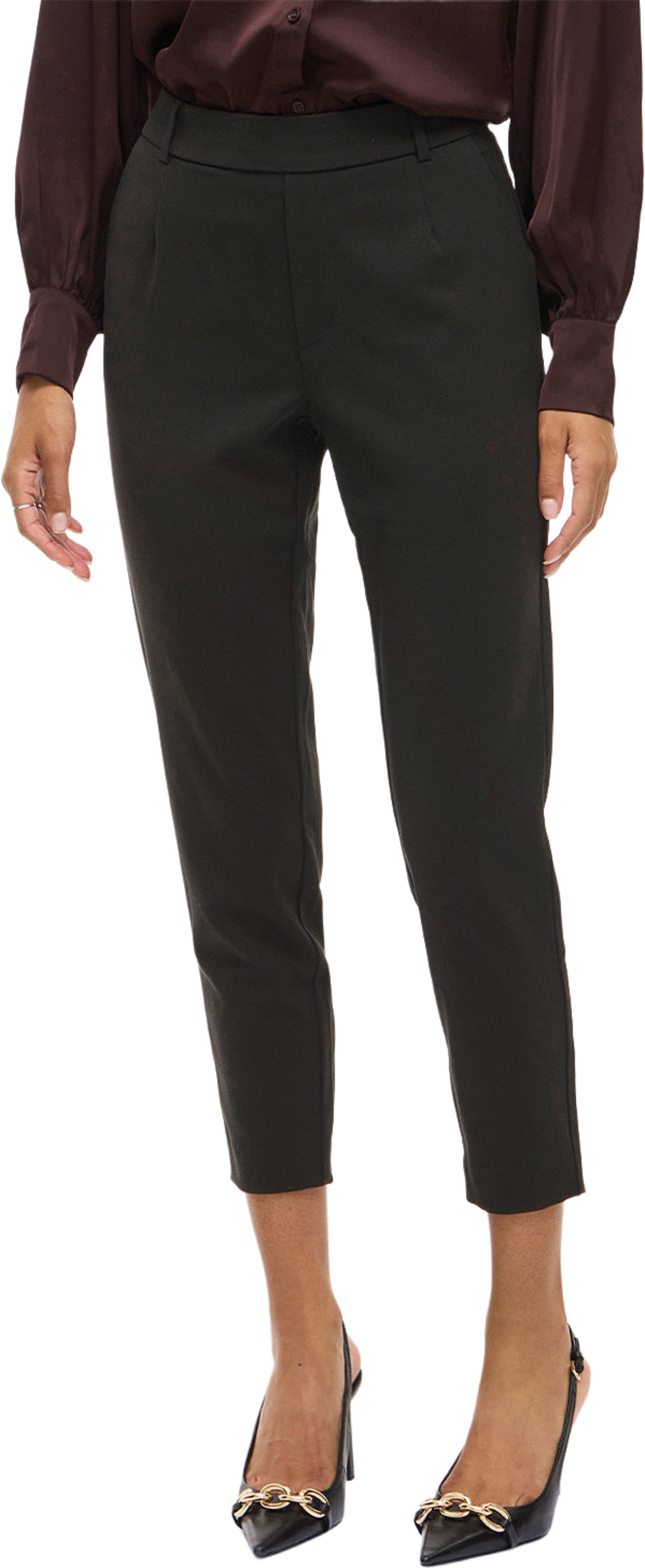 Vivarone Slim Pant, från Vila, i färgen Black. Klicka för att öppna bilden i stort format