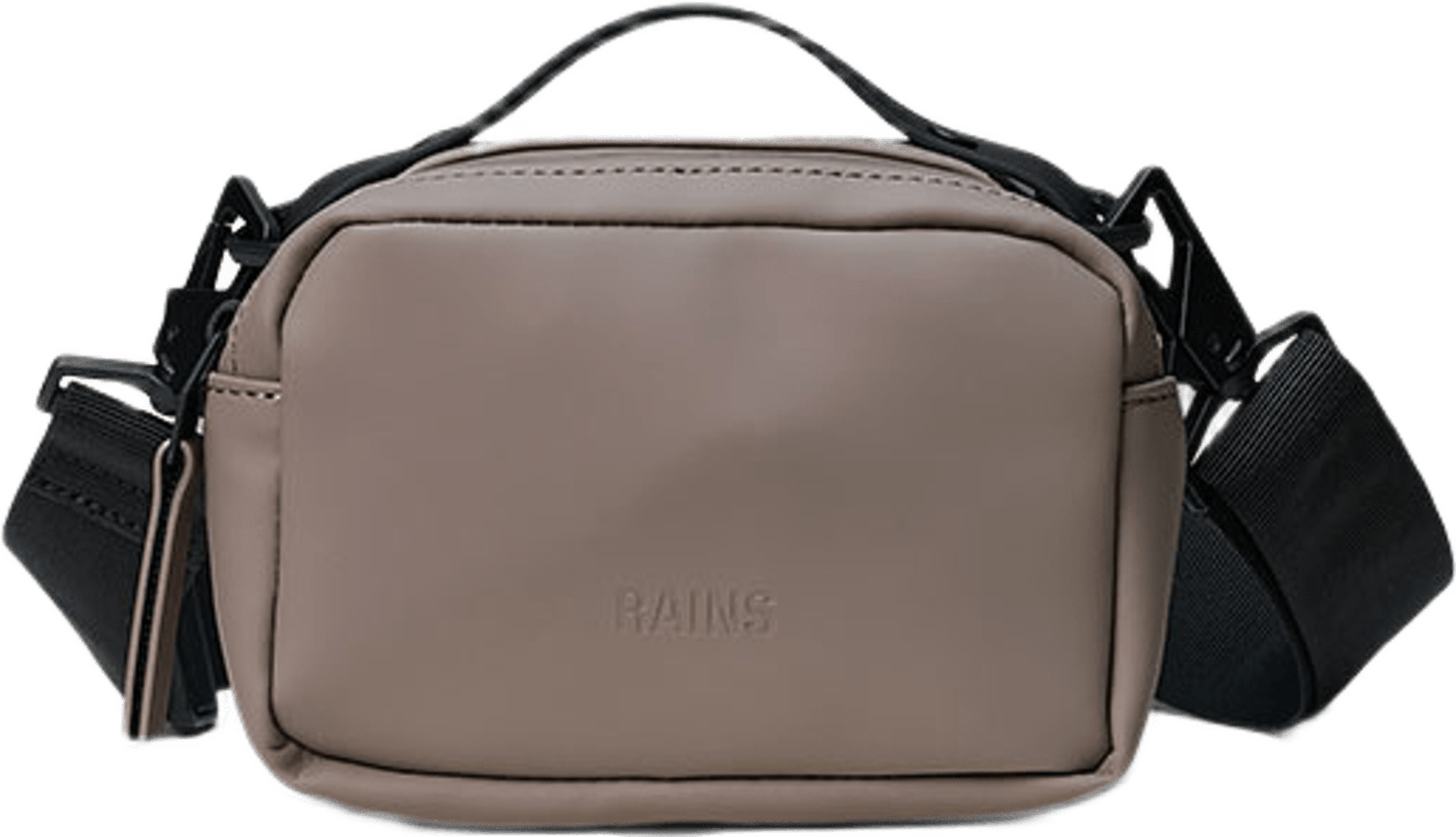 Box Bag Micro W3, från Rains, i färgen Cinder. Klicka för att öppna bilden i stort format