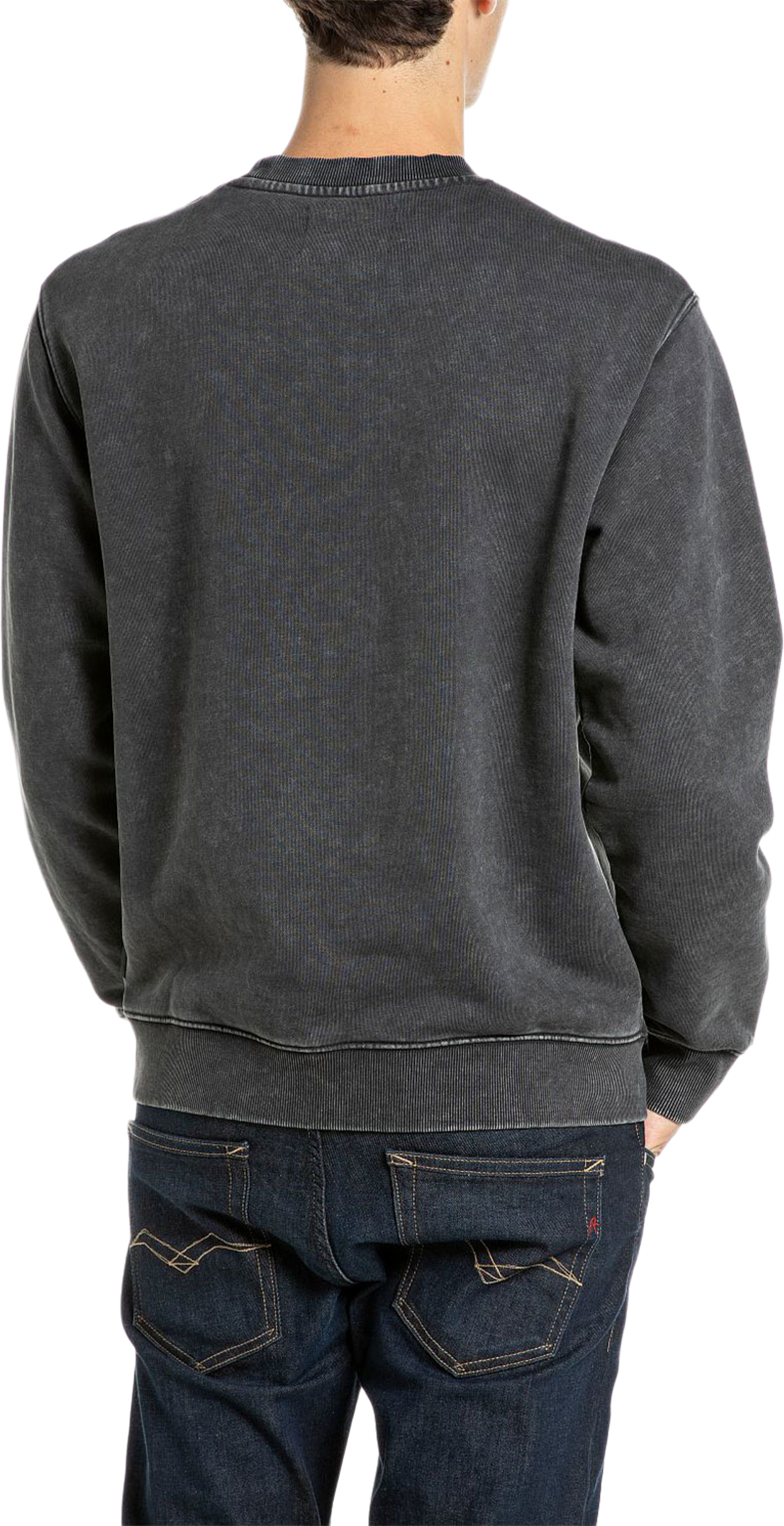 Sweatshirt with Faded Effect, från Replay, i färgen Raven. Klicka för att öppna bilden i stort format