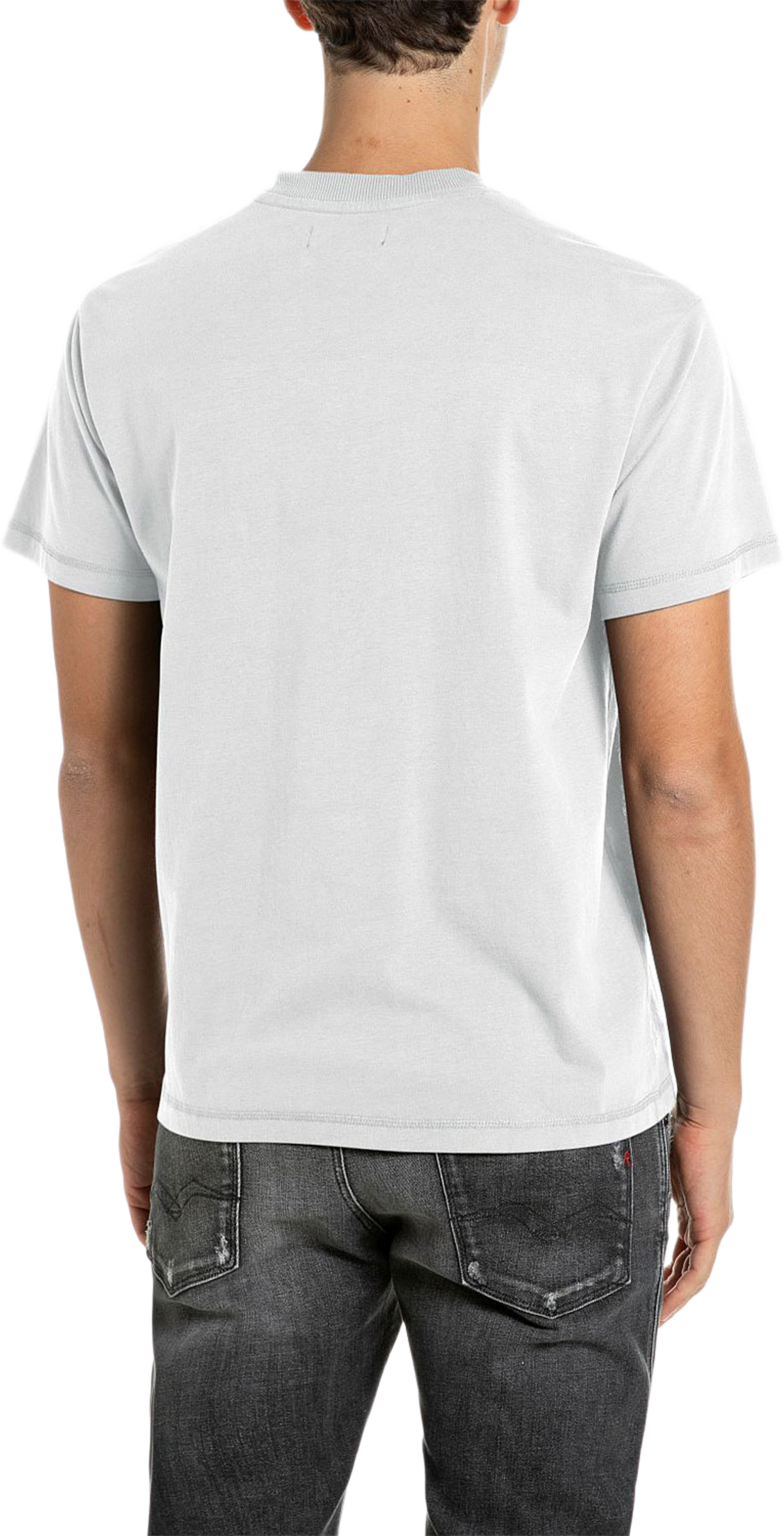 Basic T-shirt, från Replay, i färgen Natural White. Klicka för att öppna bilden i stort format