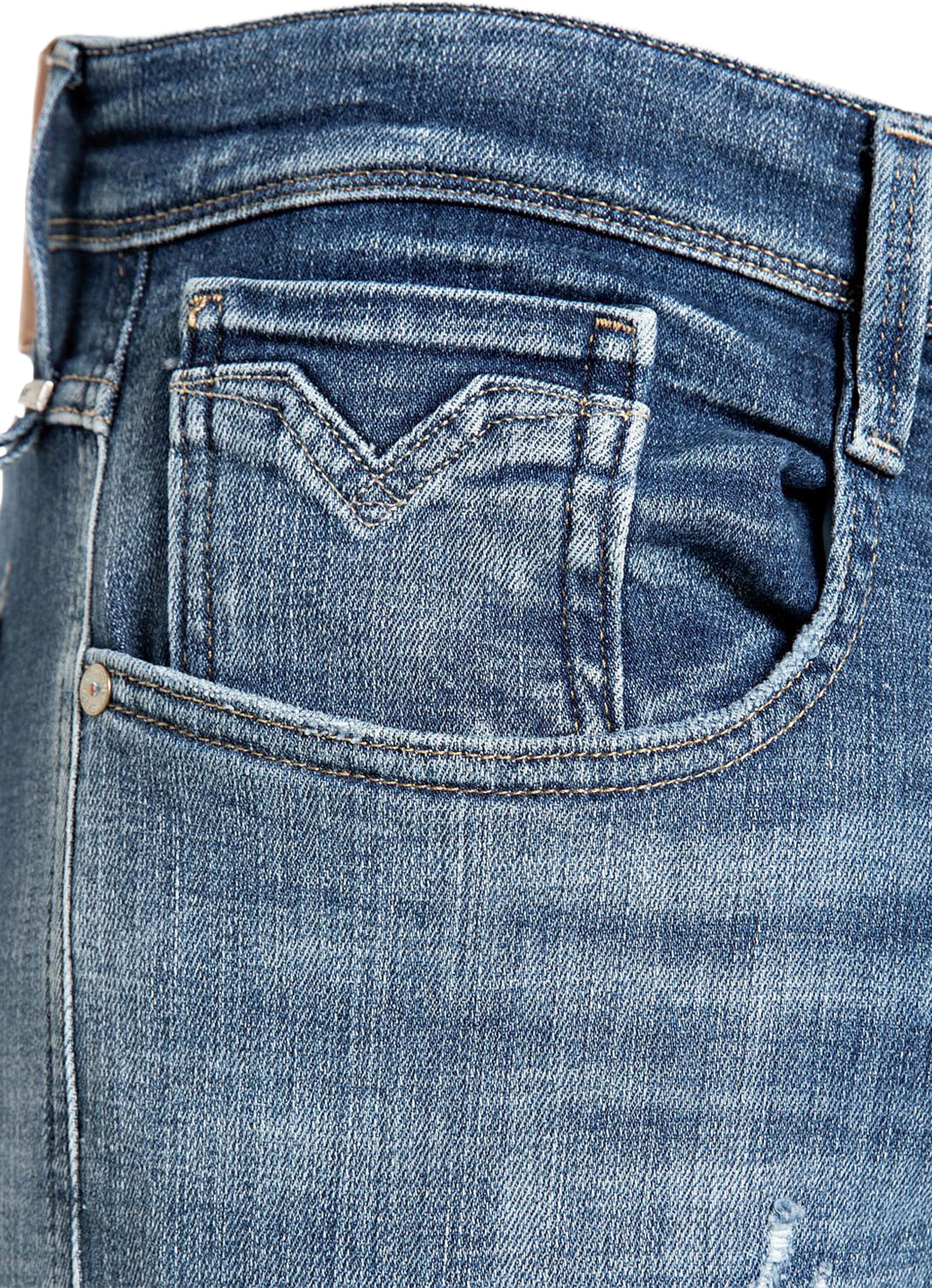 Aged Anbass Slim Fit Jeans, från Replay, i färgen Medium Blue. Klicka för att öppna bilden i stort format