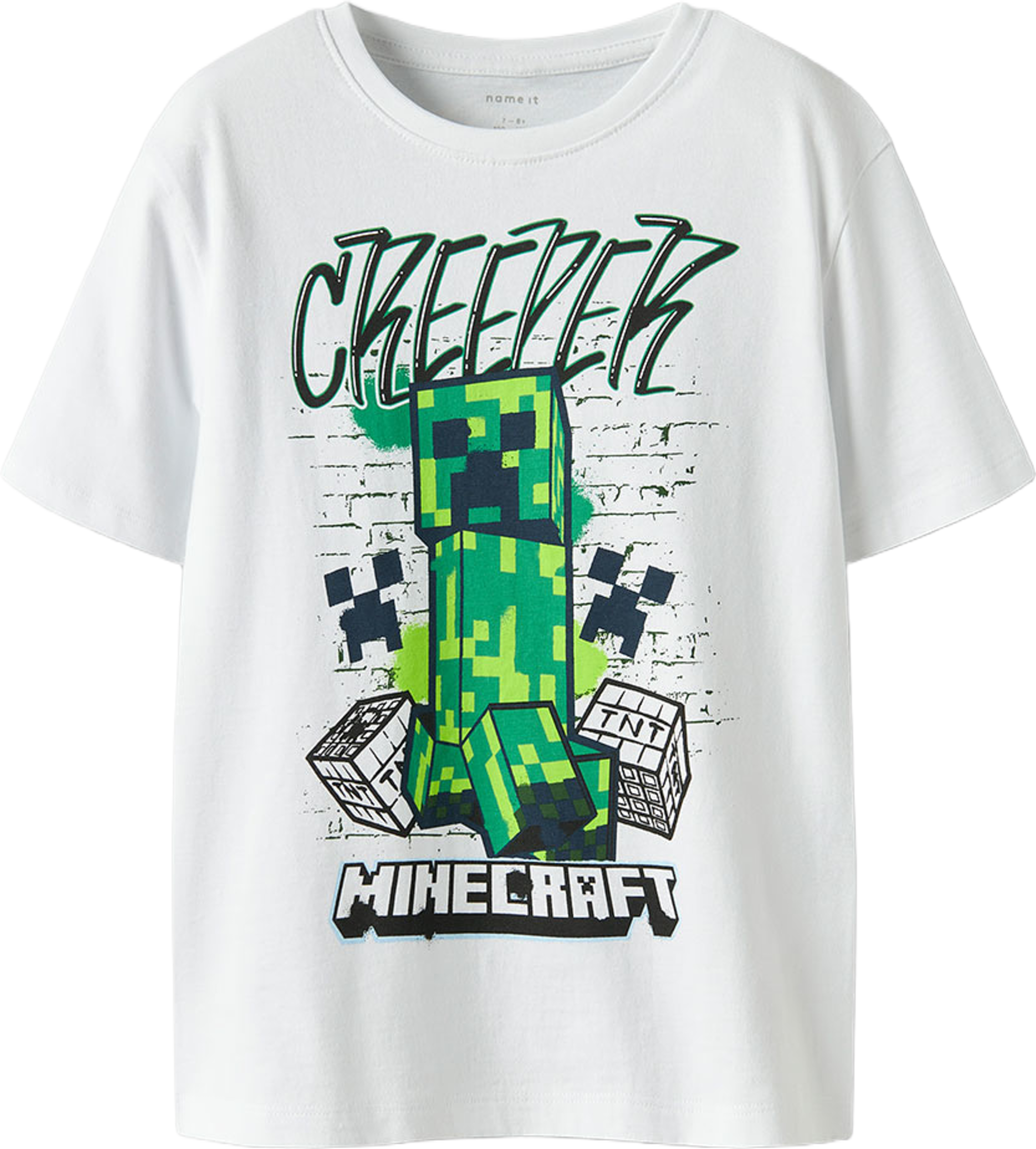 Minecraft T-Shirt, från Name It, i färgen Bright White. Klicka för att öppna bilden i stort format